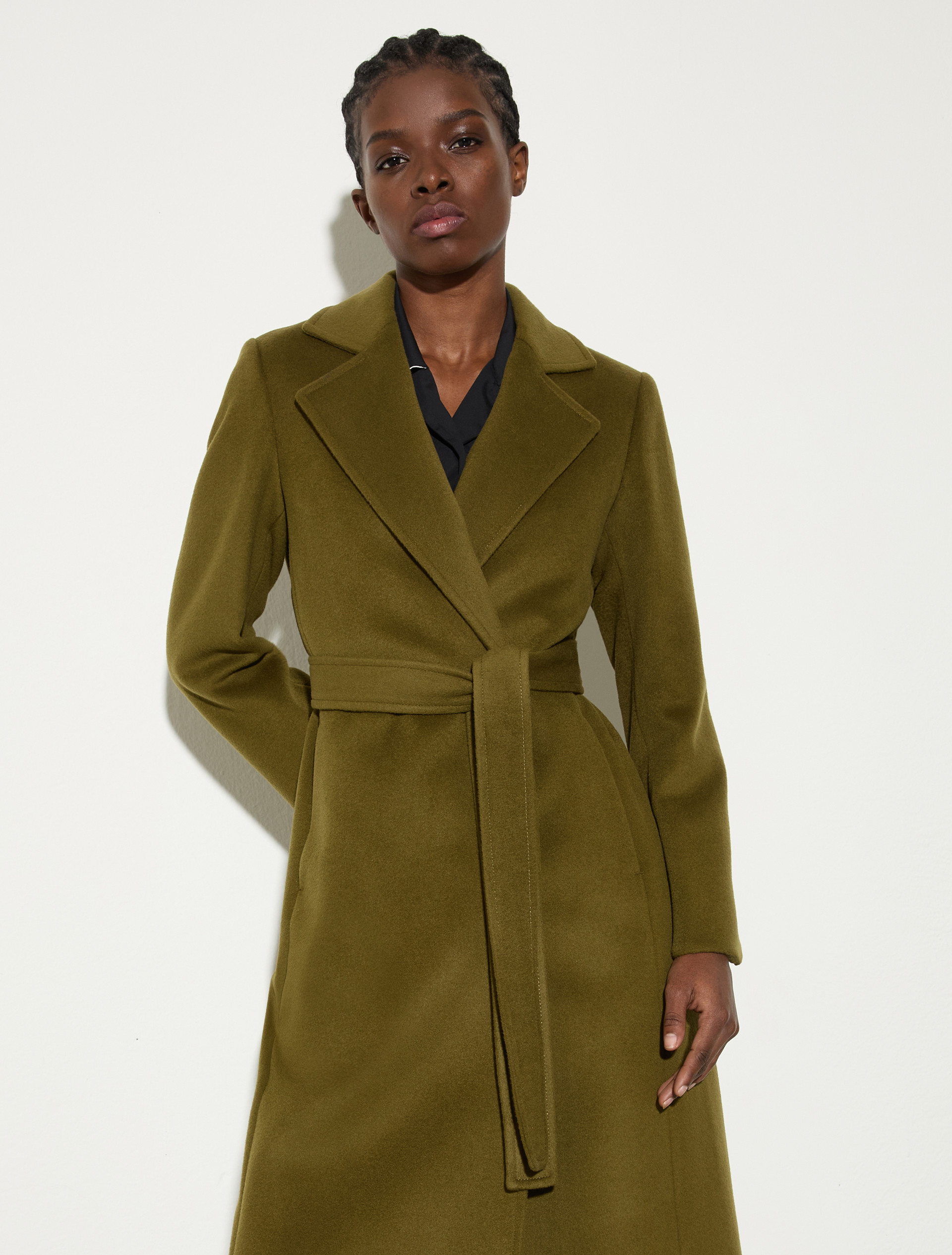 Manteau Longrun en popeline de laine, vert mousse | MAX&Co. Manteau Longrun en popeline de laine - VERT MOUSSE - MAX&Co. - 3