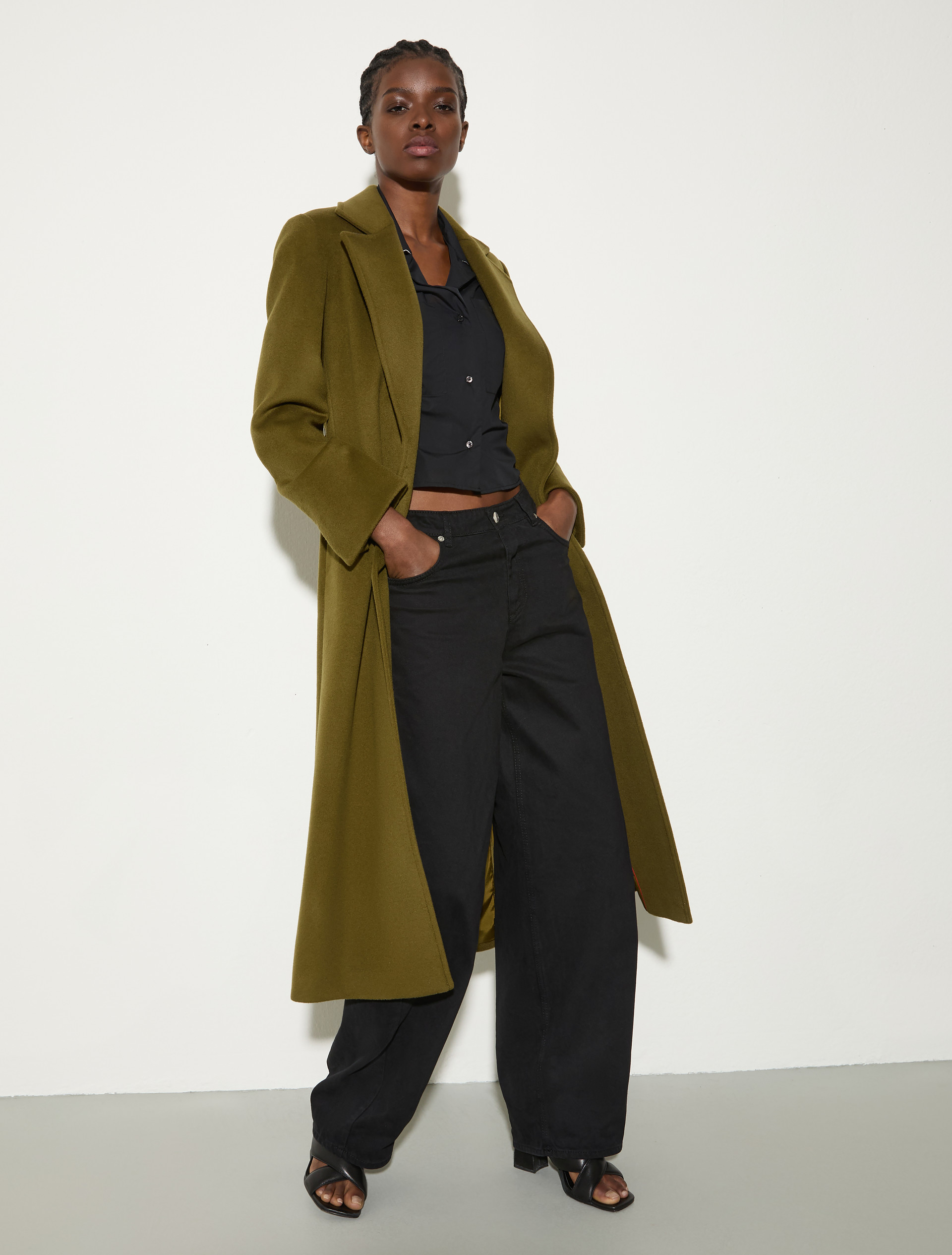 Manteau Longrun en popeline de laine, vert mousse | MAX&Co. Manteau Longrun en popeline de laine - VERT MOUSSE - MAX&Co. - 4