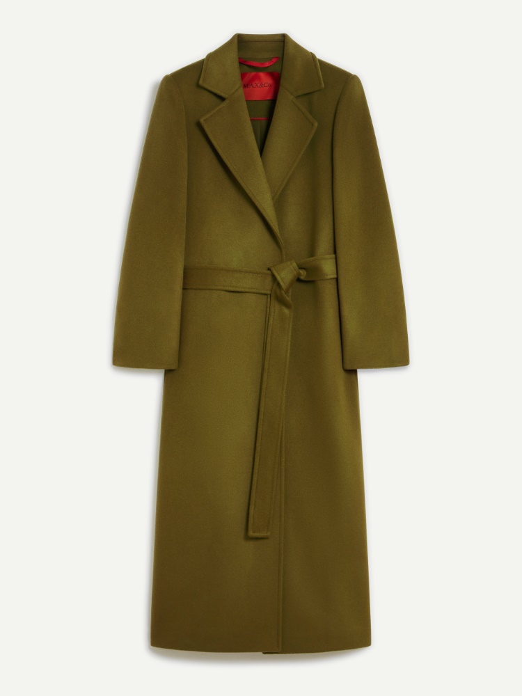 Manteau Longrun en popeline de laine - VERT MOUSSE - MAX&Co.
