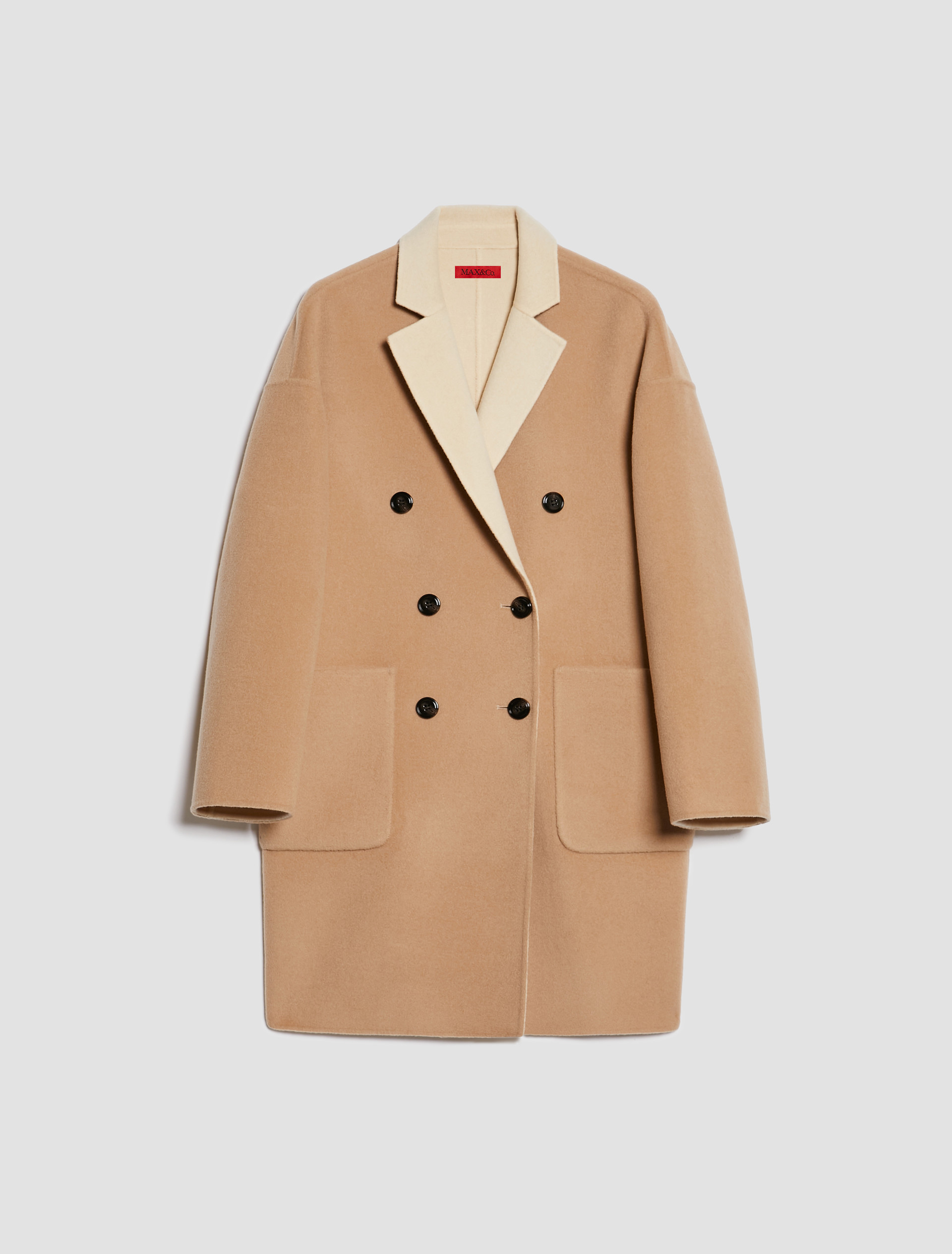 Reversible double-faced wool coat, camel | MAX&Co.