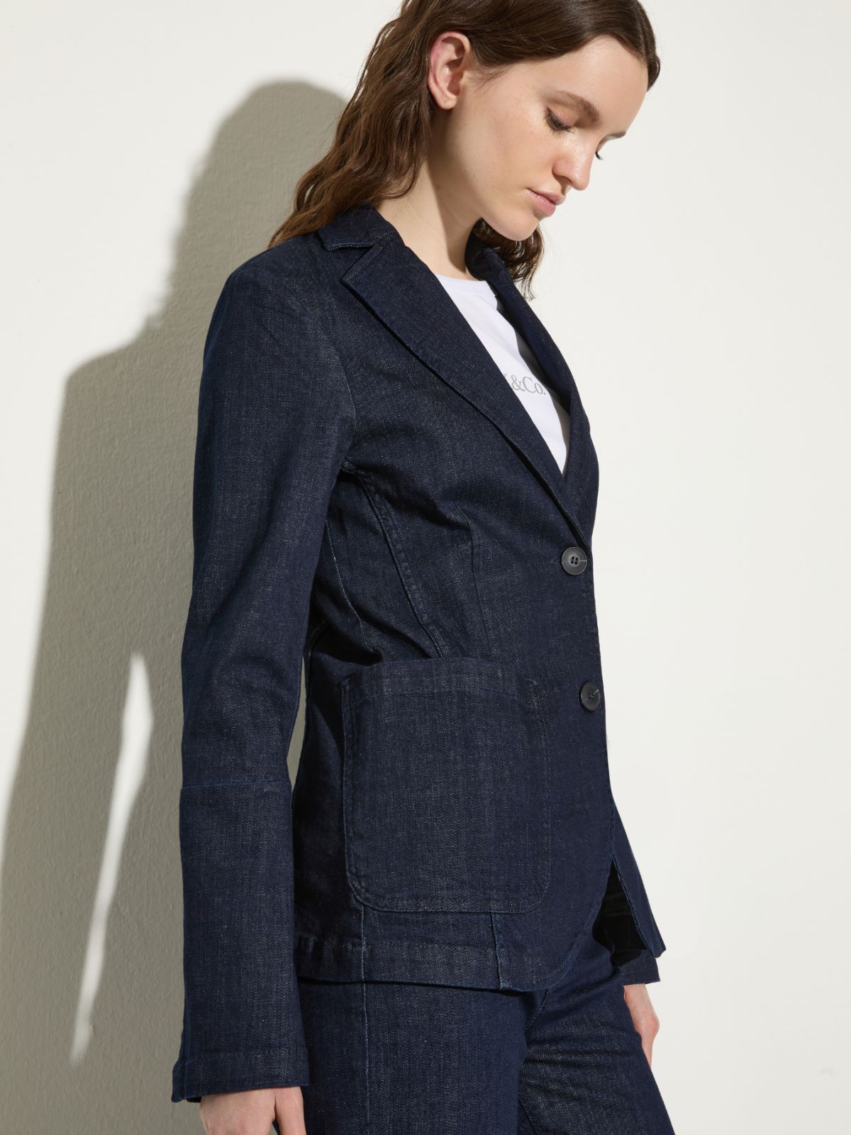 Blazer ajustado de denim - AZUL - MAX&Co. - 3