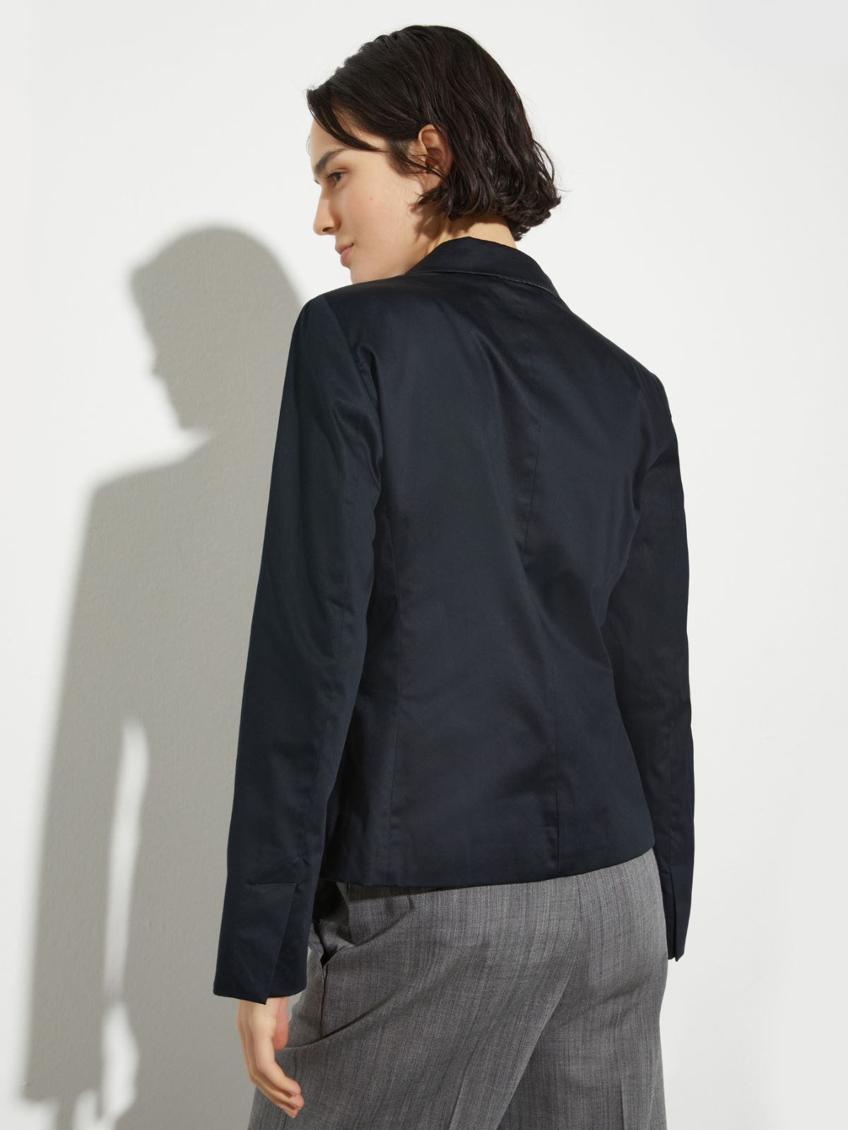 Blazer slim en satin de coton - NOIR - MAX&Co. - 2