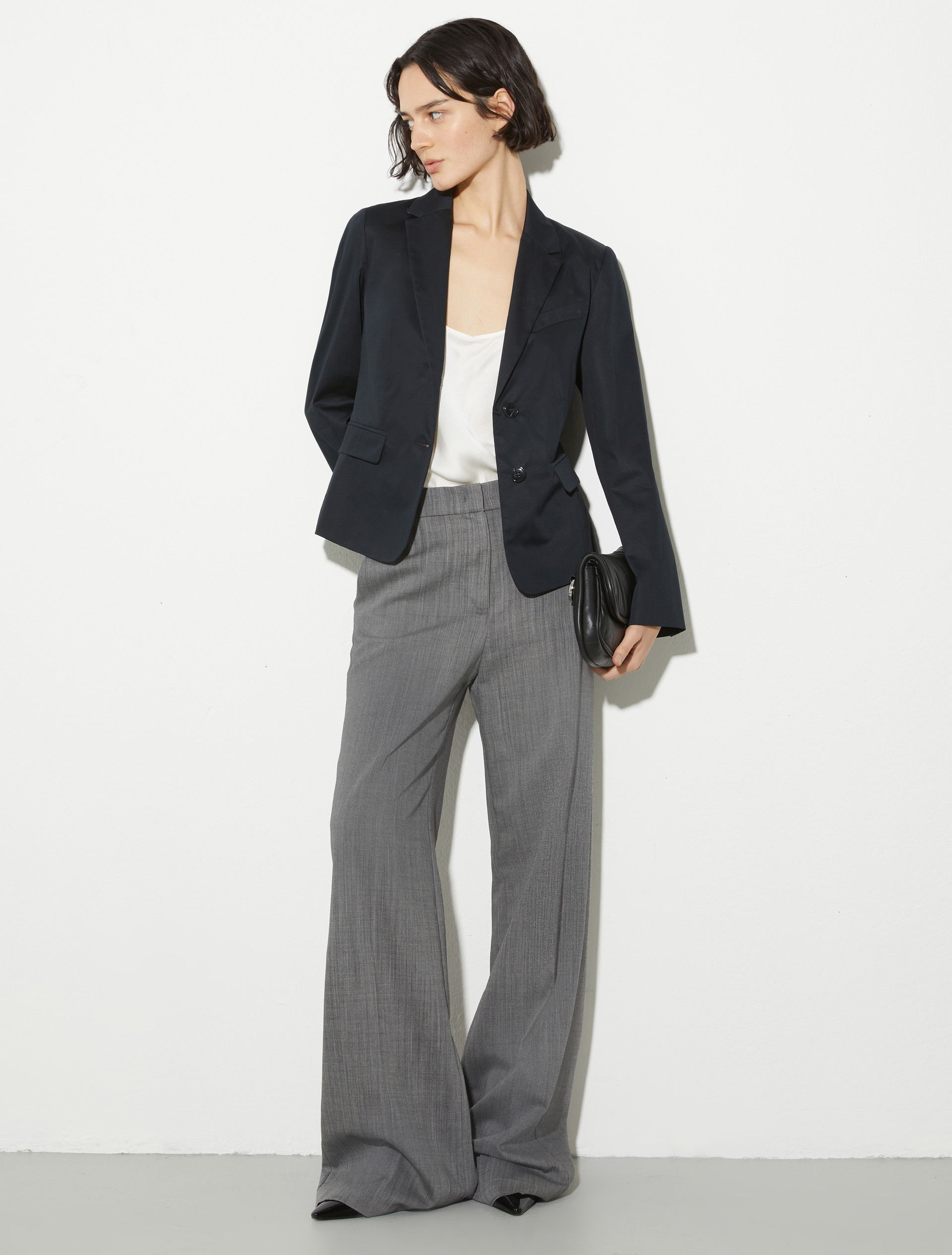 Blazer slim en satin de coton - NOIR - MAX&Co. - 4