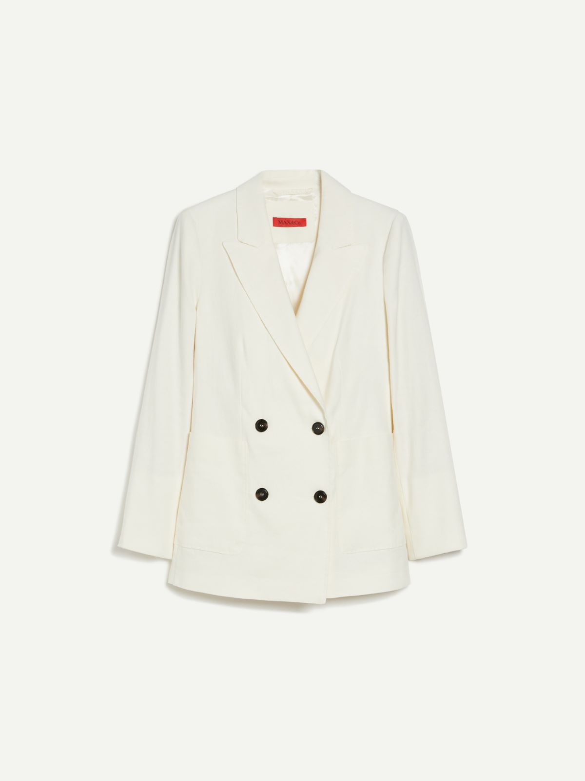 Linen and cotton blazer - WHITE - MAX&Co. - 5