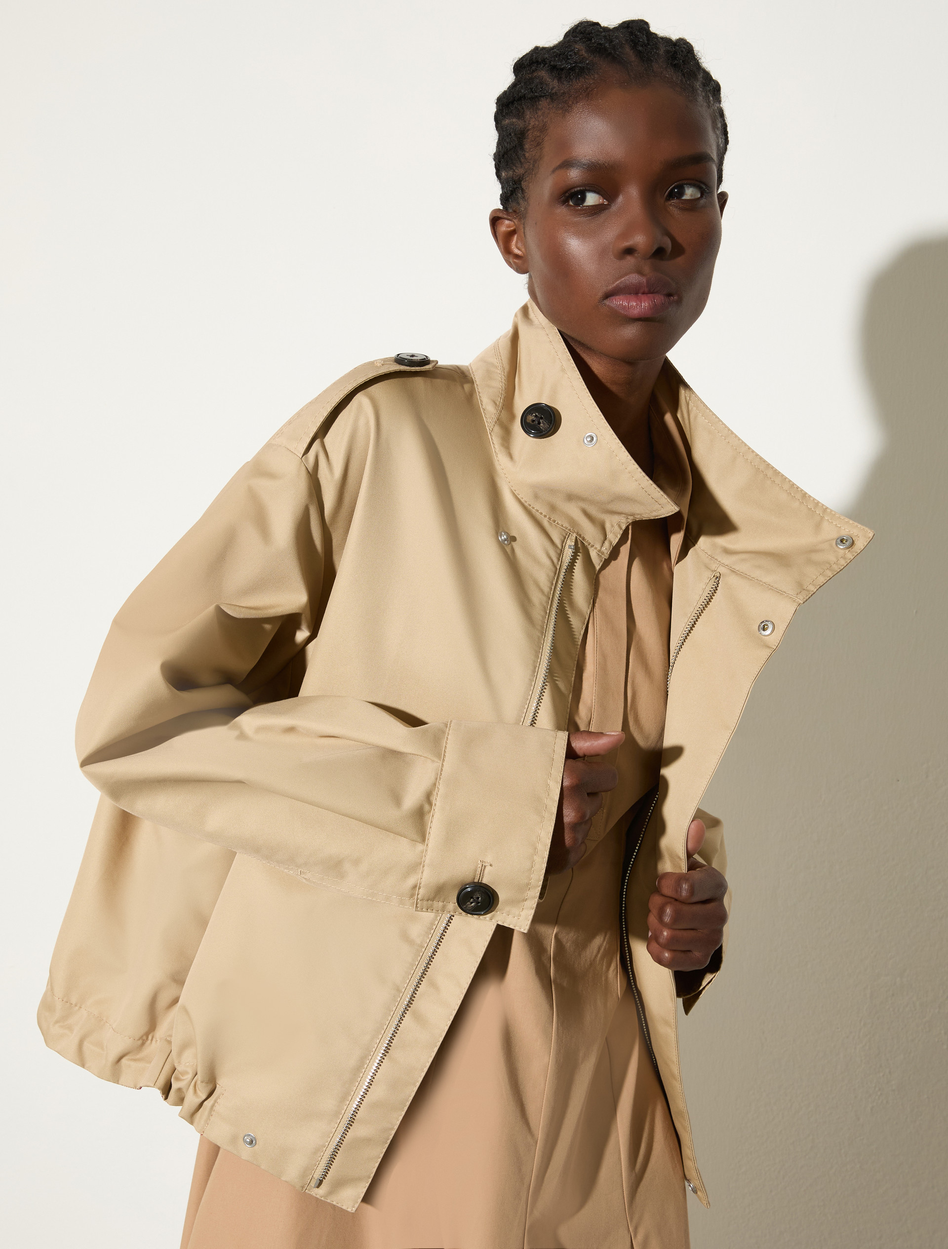 Blouson in water-repellent gabardine - BEIGE - MAX&Co.