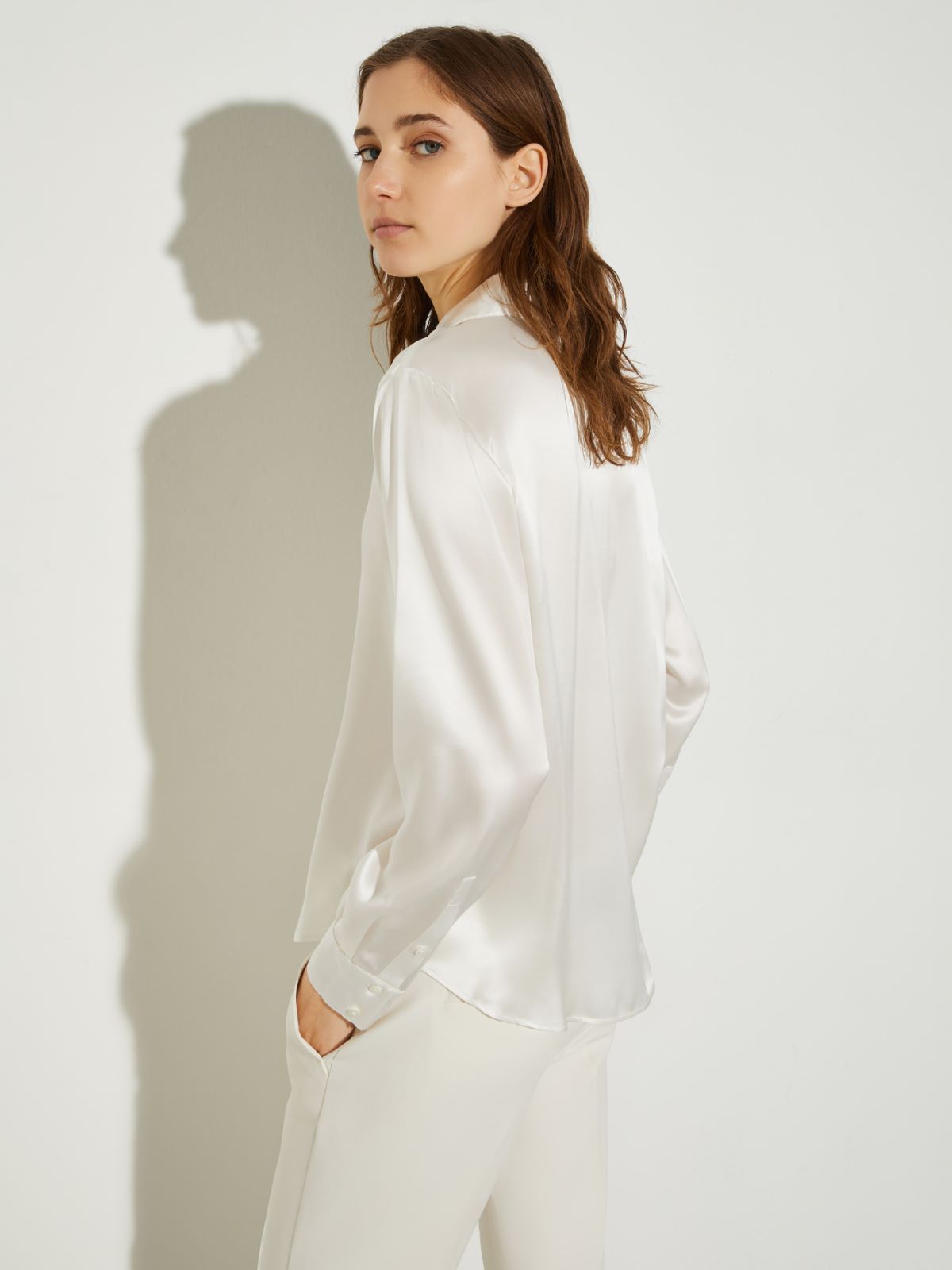 Chemise en satin de soie - BLANC LAINE - MAX&Co. - 2