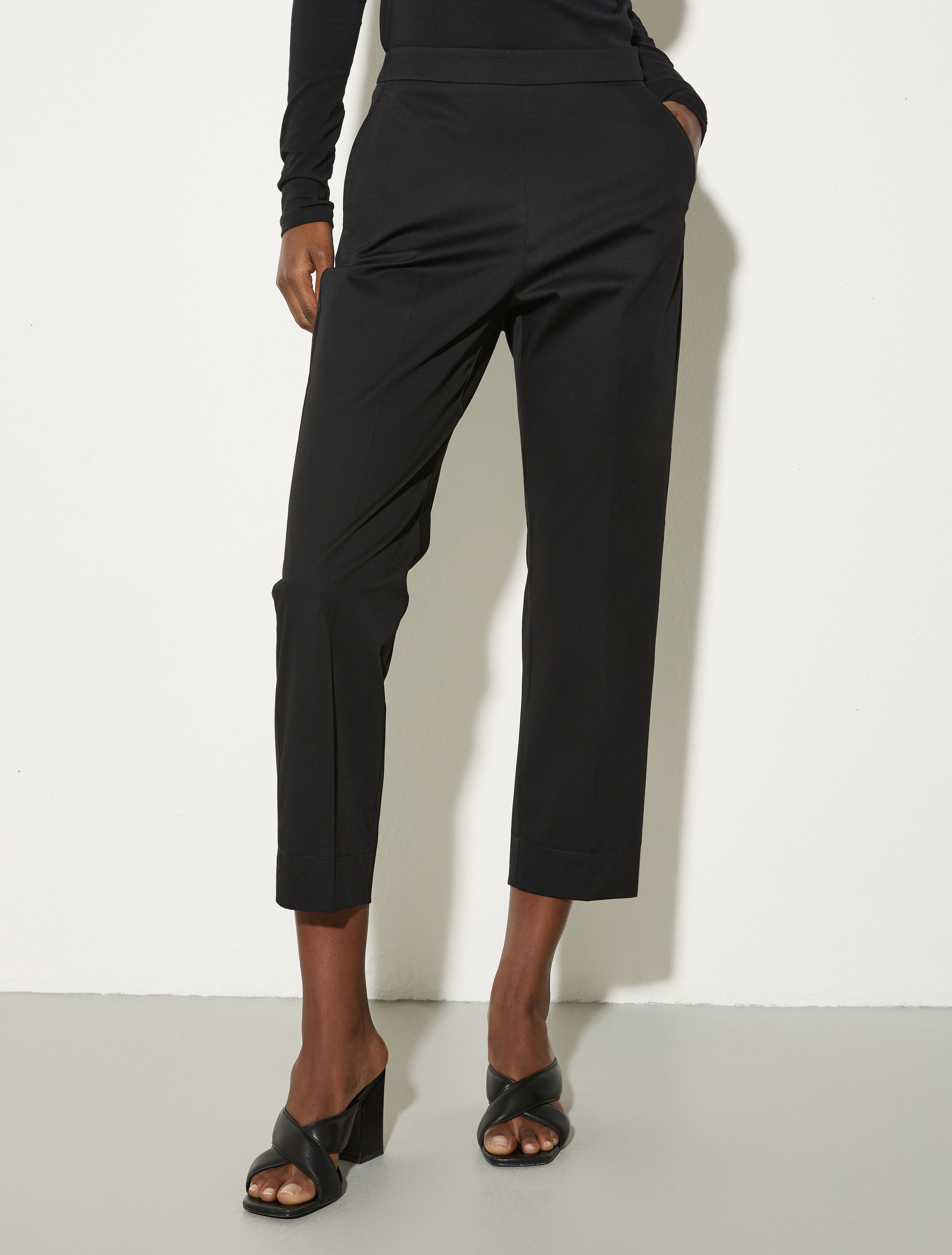 Pantalon slim en gabardine - NOIR - MAX&Co.