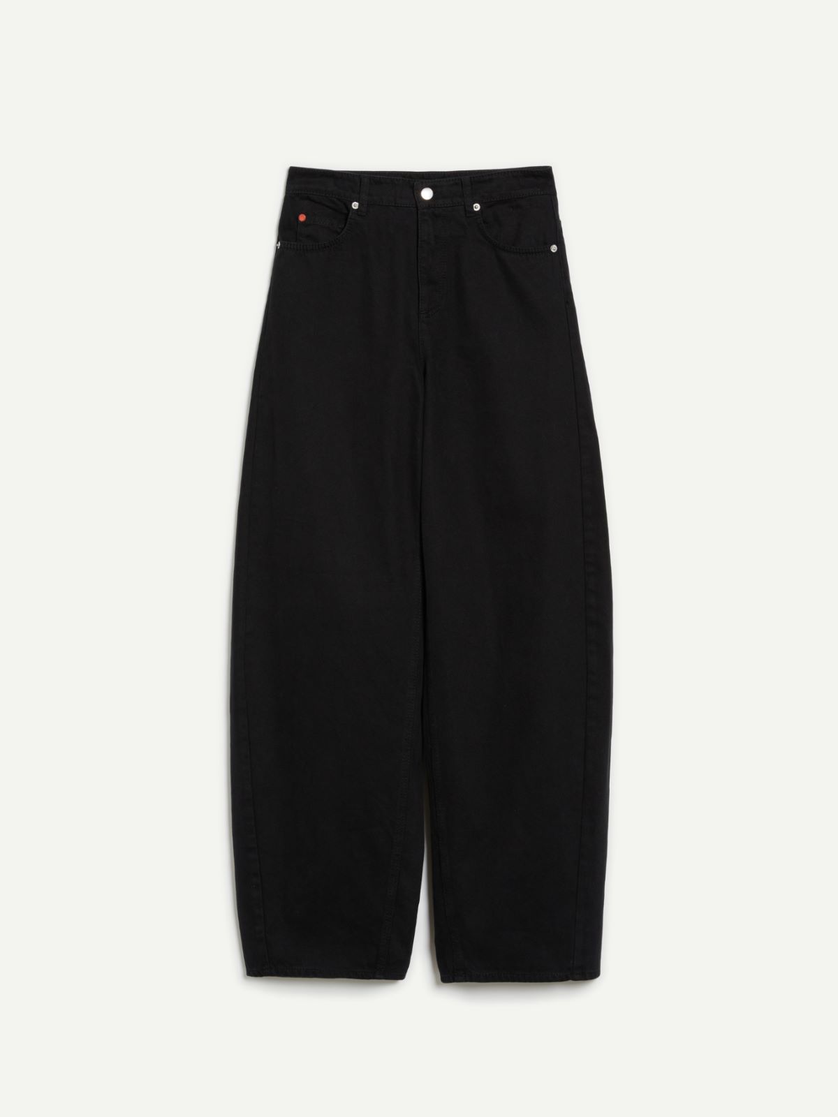 Barrel leg drill trousers - BLACK - MAX&Co. - 5