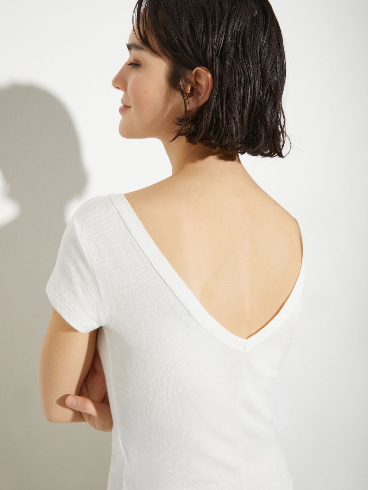 T-shirt coupe slim en jersey confortable - BLANC - MAX&Co. - 3