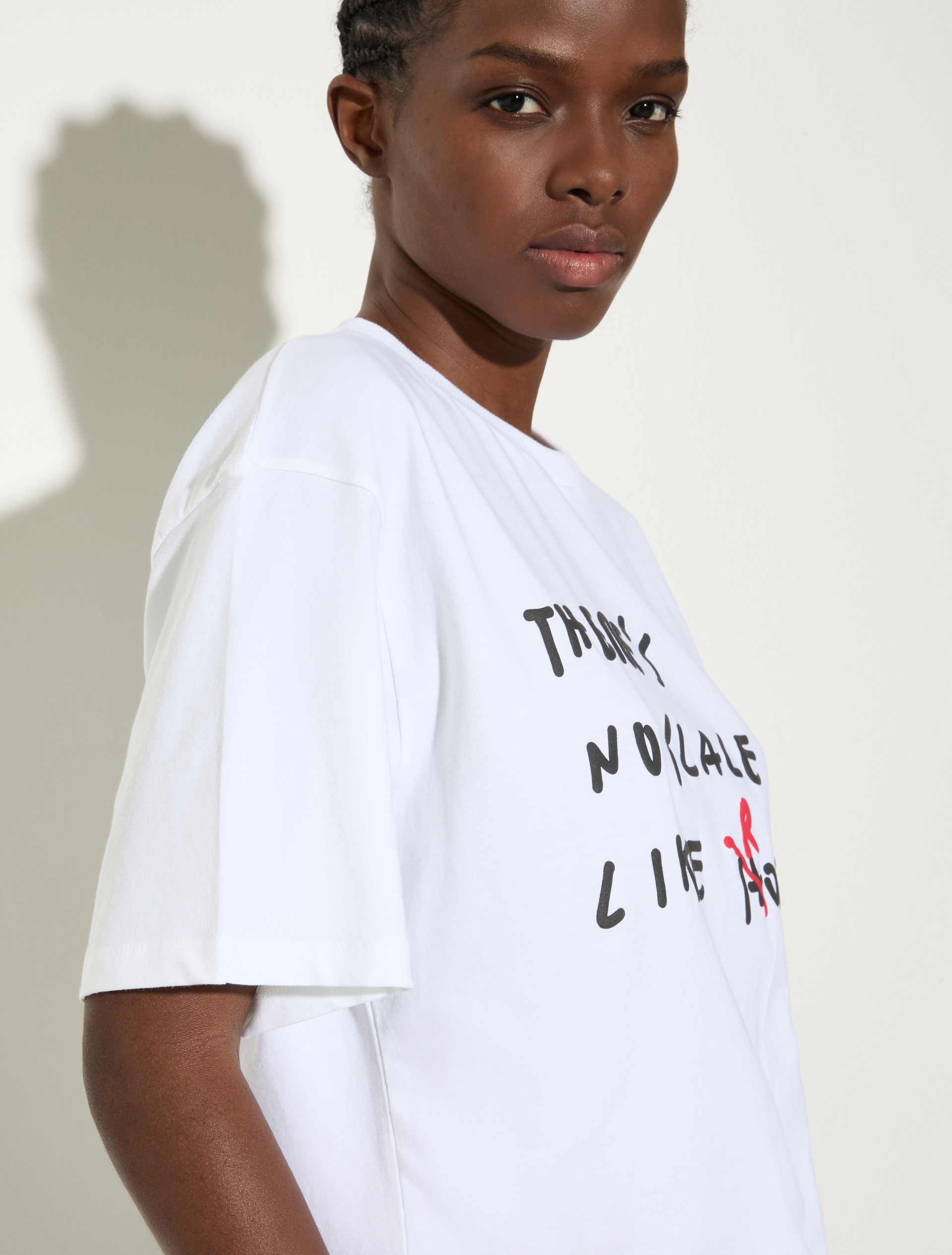 Boxy T-shirt with lettering - OPTICAL WHITE - MAX&Co. - 3