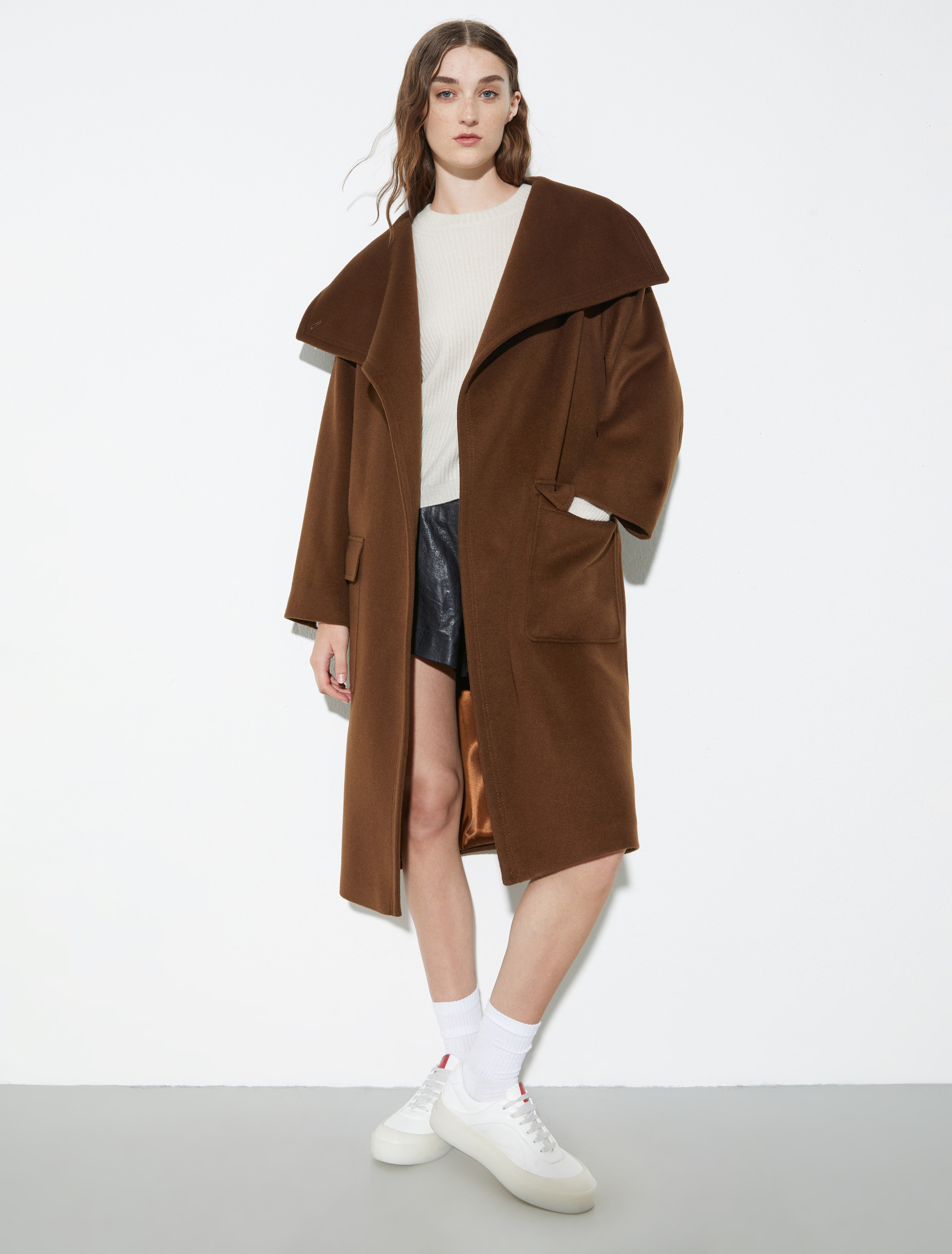 Wool and cashmere coat, brown | MAX&Co. Wool and cashmere coat - BROWN - MAX&Co.