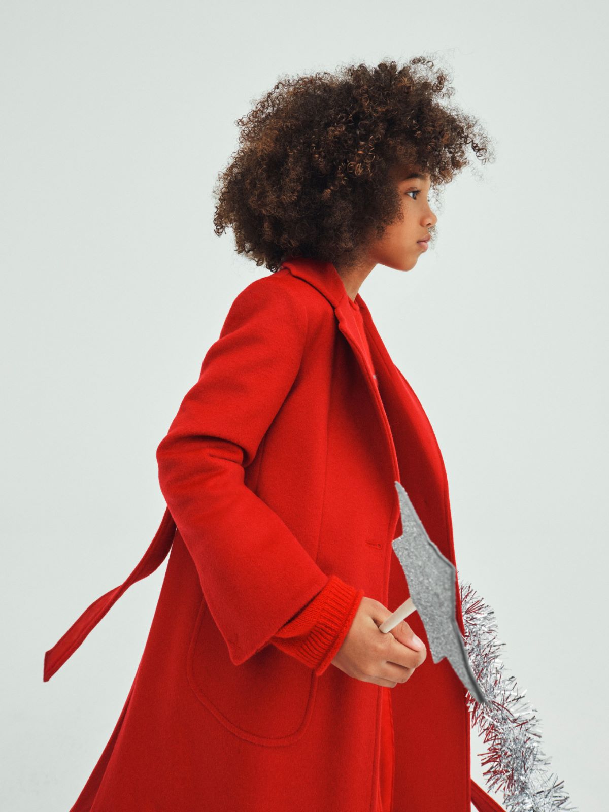 Houndstooth wool Runaway coat KID - RED - MAX&Co. - 4