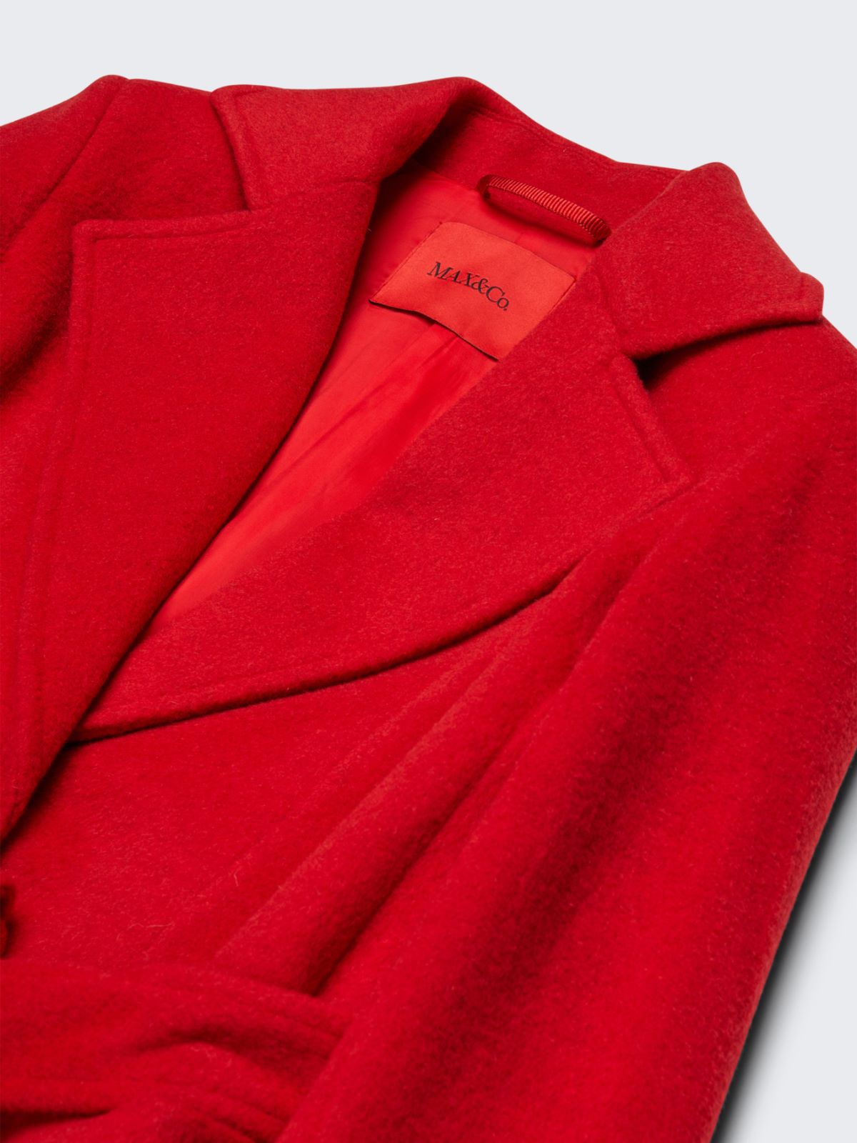 Houndstooth wool Runaway coat KID - RED - MAX&Co.