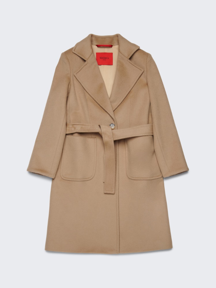 Houndstooth wool Runaway coat KID - BEIGE - MAX&Co.