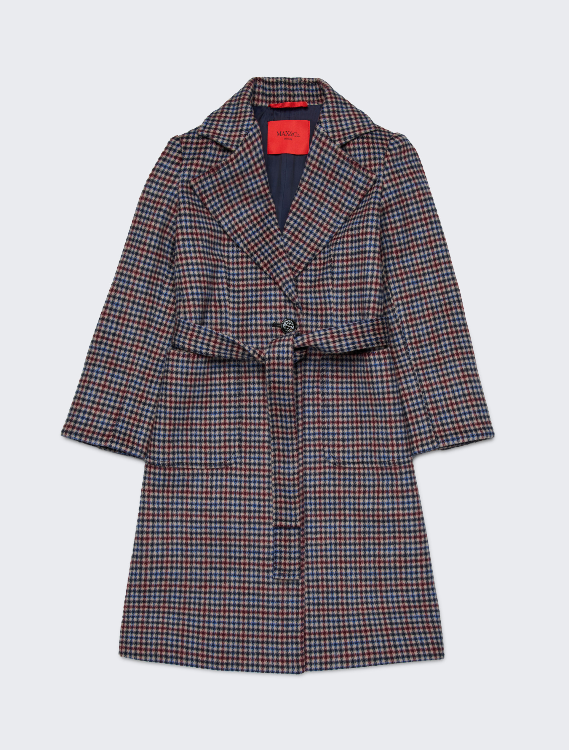 Houndstooth wool Runaway coat KID - DARK RED - MAX&Co. - 3