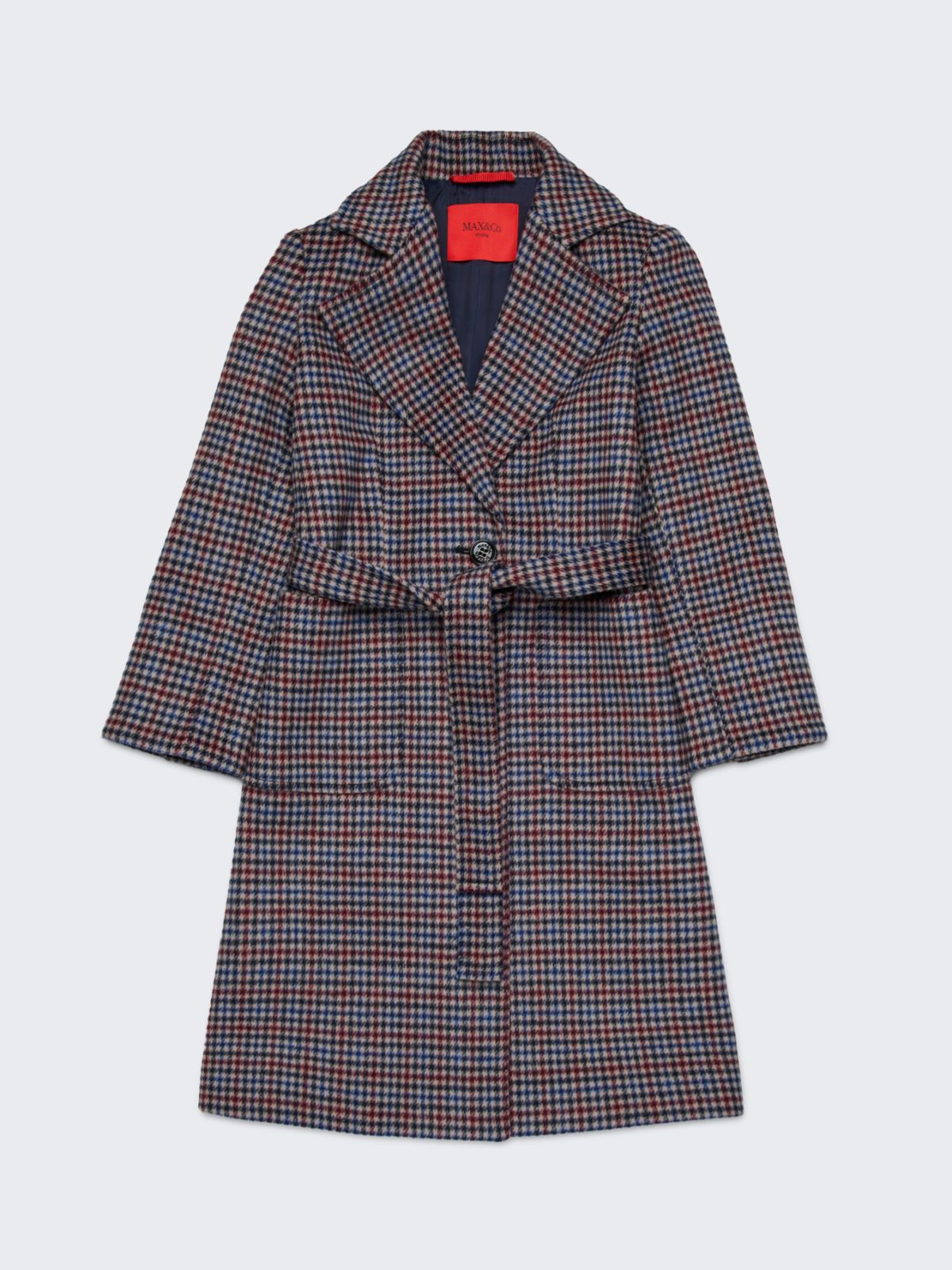 Houndstooth wool Runaway coat KID - DARK RED - MAX&Co. - 3