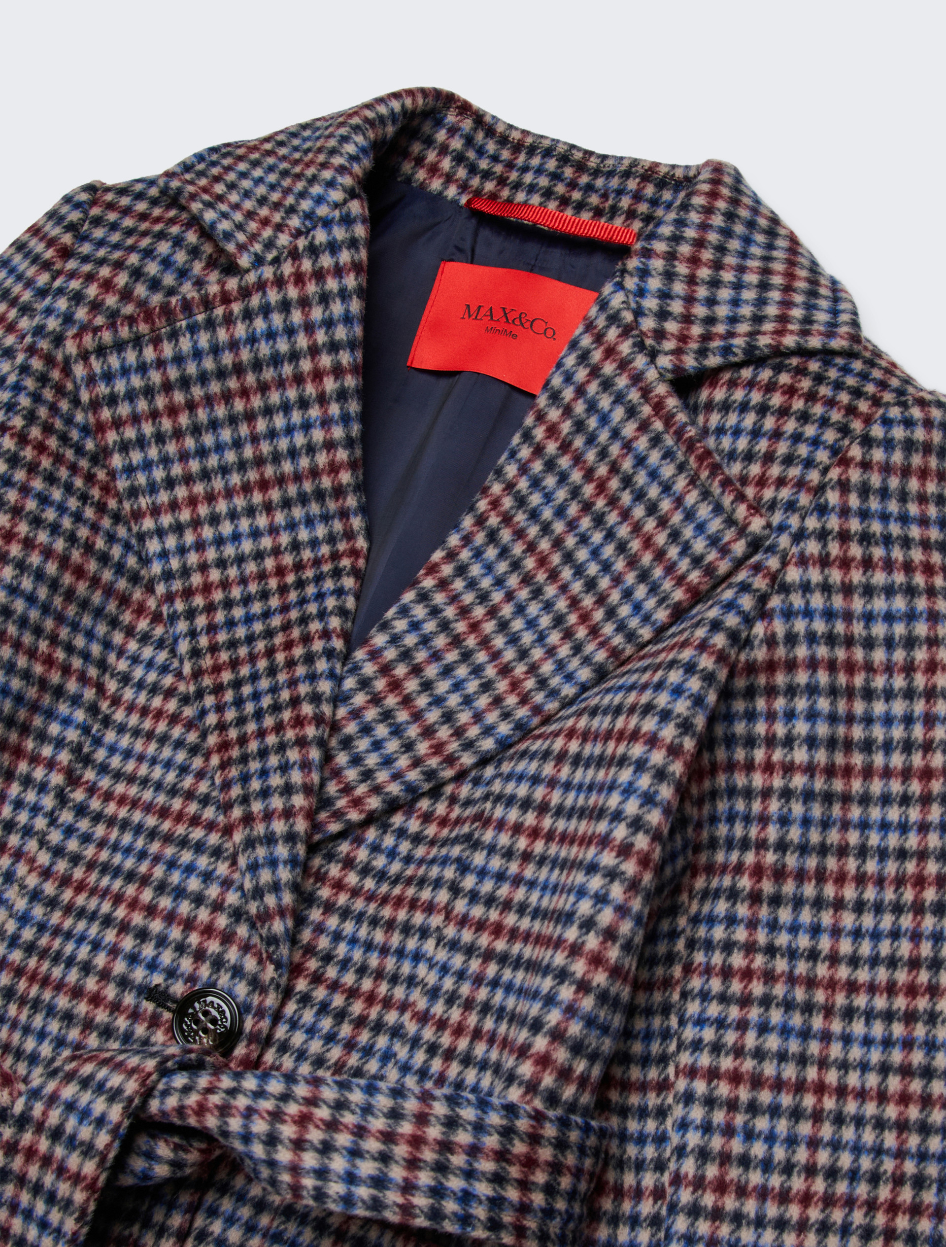Houndstooth wool Runaway coat KID - DARK RED - MAX&Co.