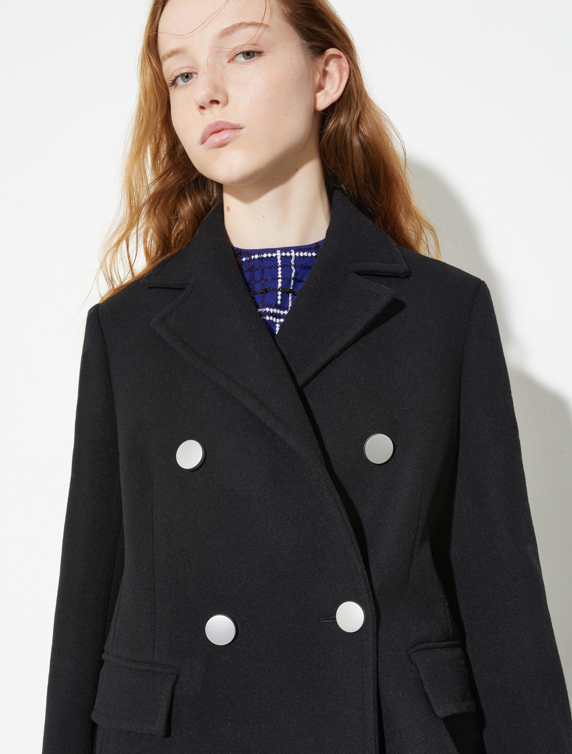 Double-woven wool coat, black | MAX&Co. Double-woven wool coat - BLACK - MAX&Co. - 3
