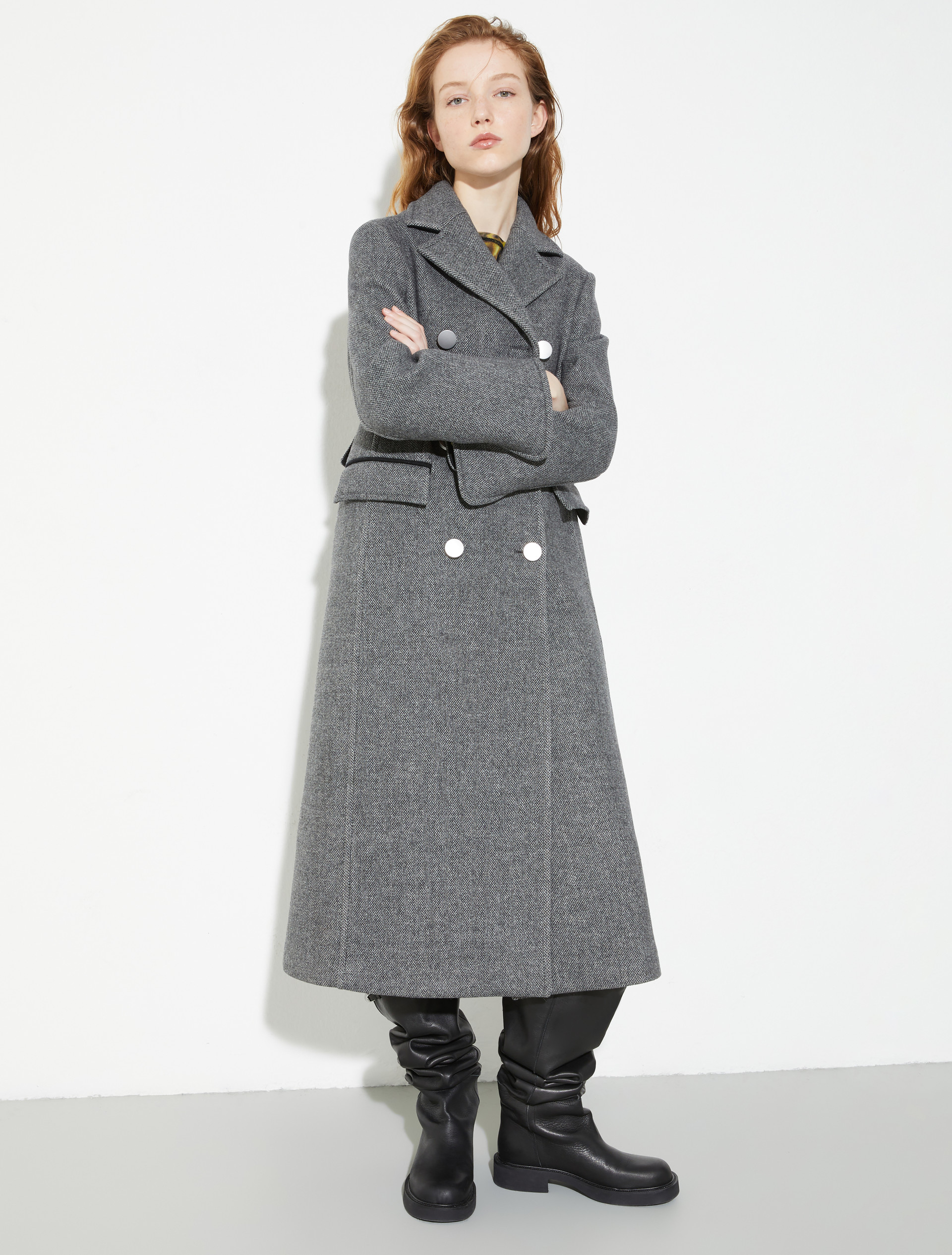 Double-woven wool coat, grey | MAX&Co. Double-woven wool coat - GREY - MAX&Co.