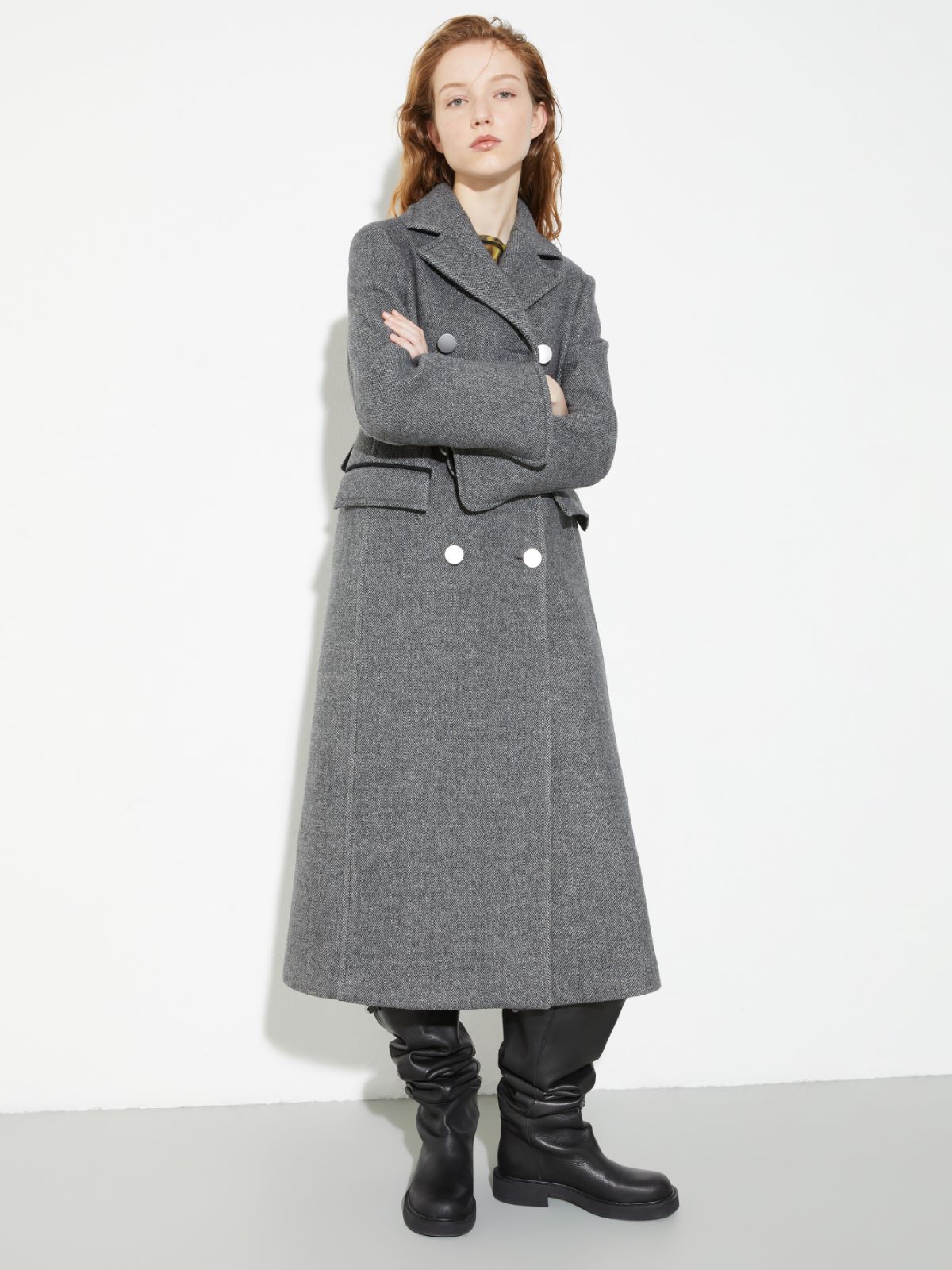 Double-woven wool coat - GREY - MAX&Co.