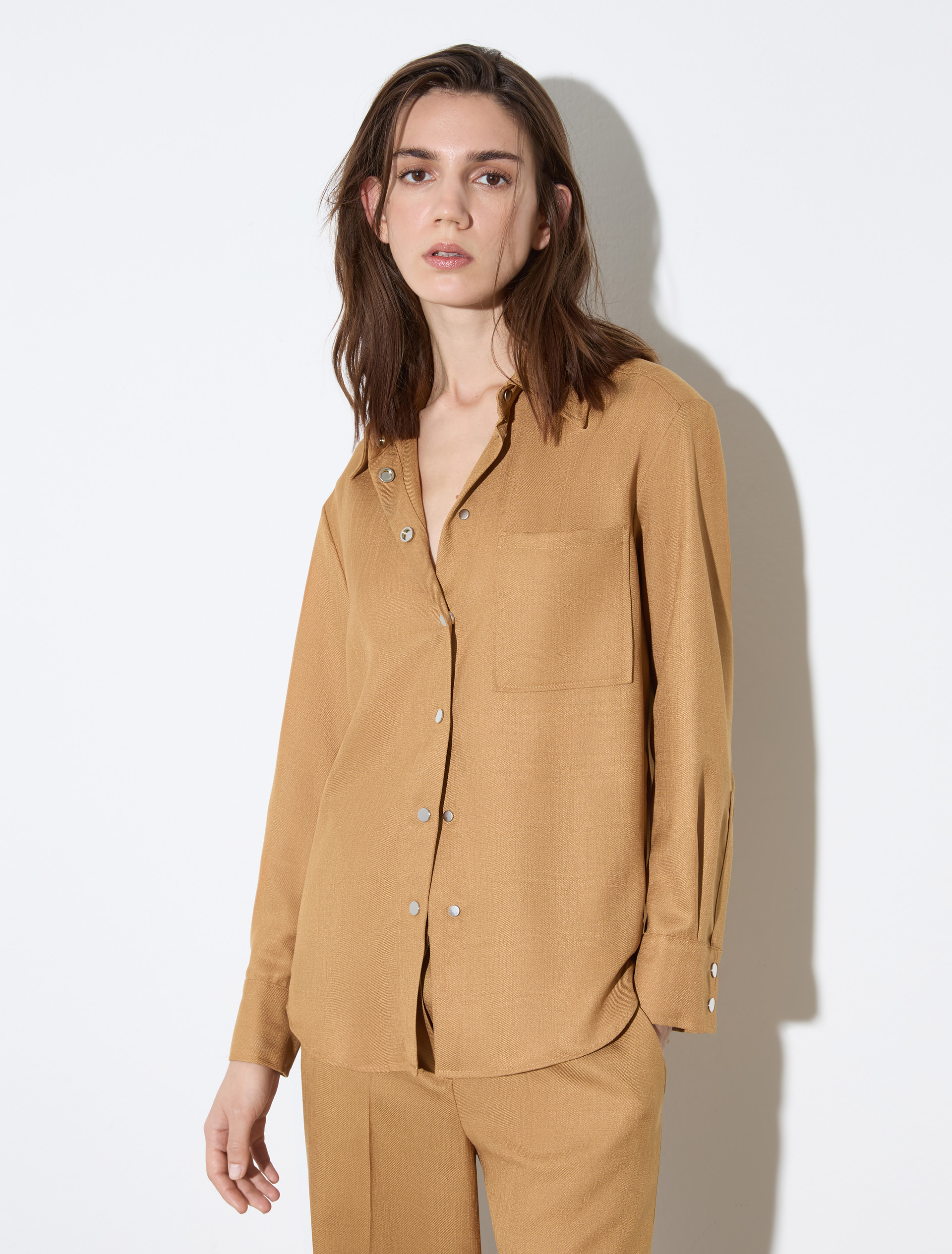 Slubby twill shacket - OCHRE - MAX&Co.