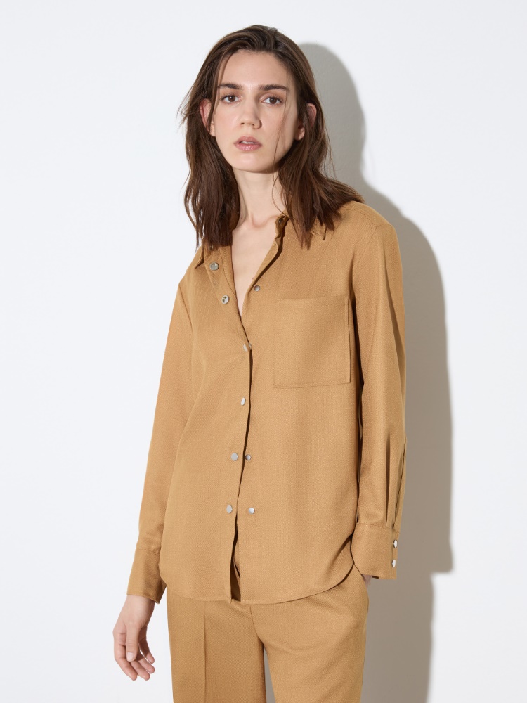 Slubby twill shacket - OCHRE - MAX&Co.