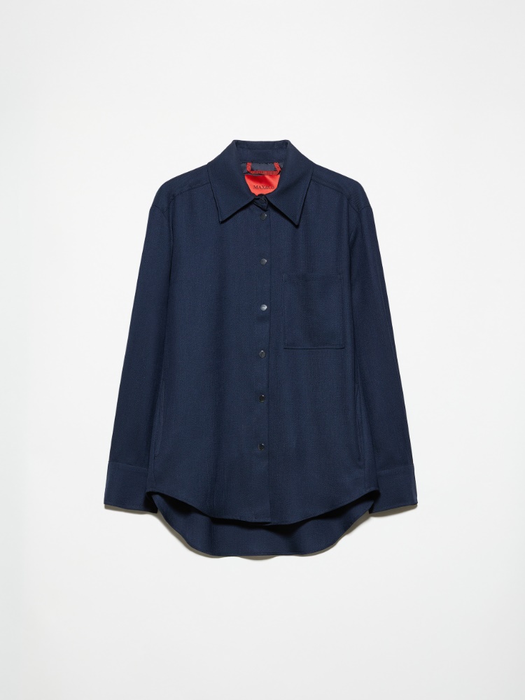 Slubby twill shacket - NAVY - MAX&Co.