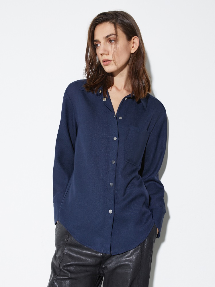 Slubby twill shacket - NAVY - MAX&Co.