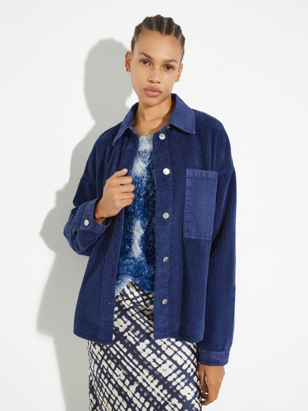Corduroy shacket - CHINA BLUE - MAX&Co.