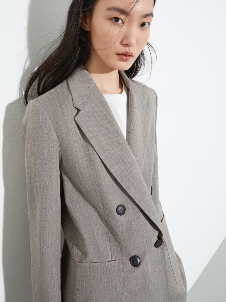 Slubby double-breasted blazer - MAX&Co. - 3