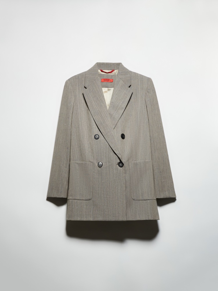 Slubby double-breasted blazer - BEIGE - MAX&Co.