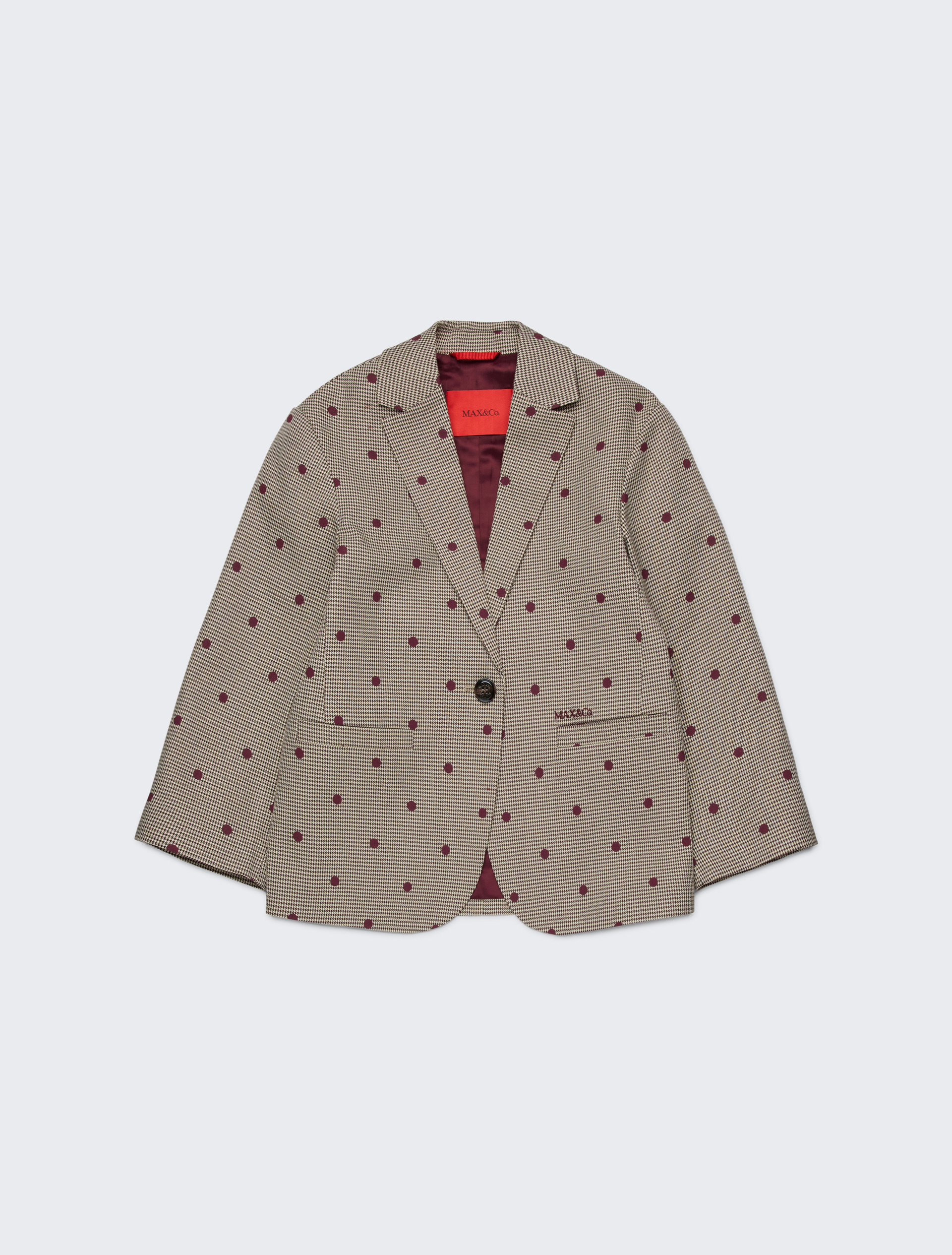 Veste blazer à pois pied-de-poule KID - BRUN - MAX&Co. - 3