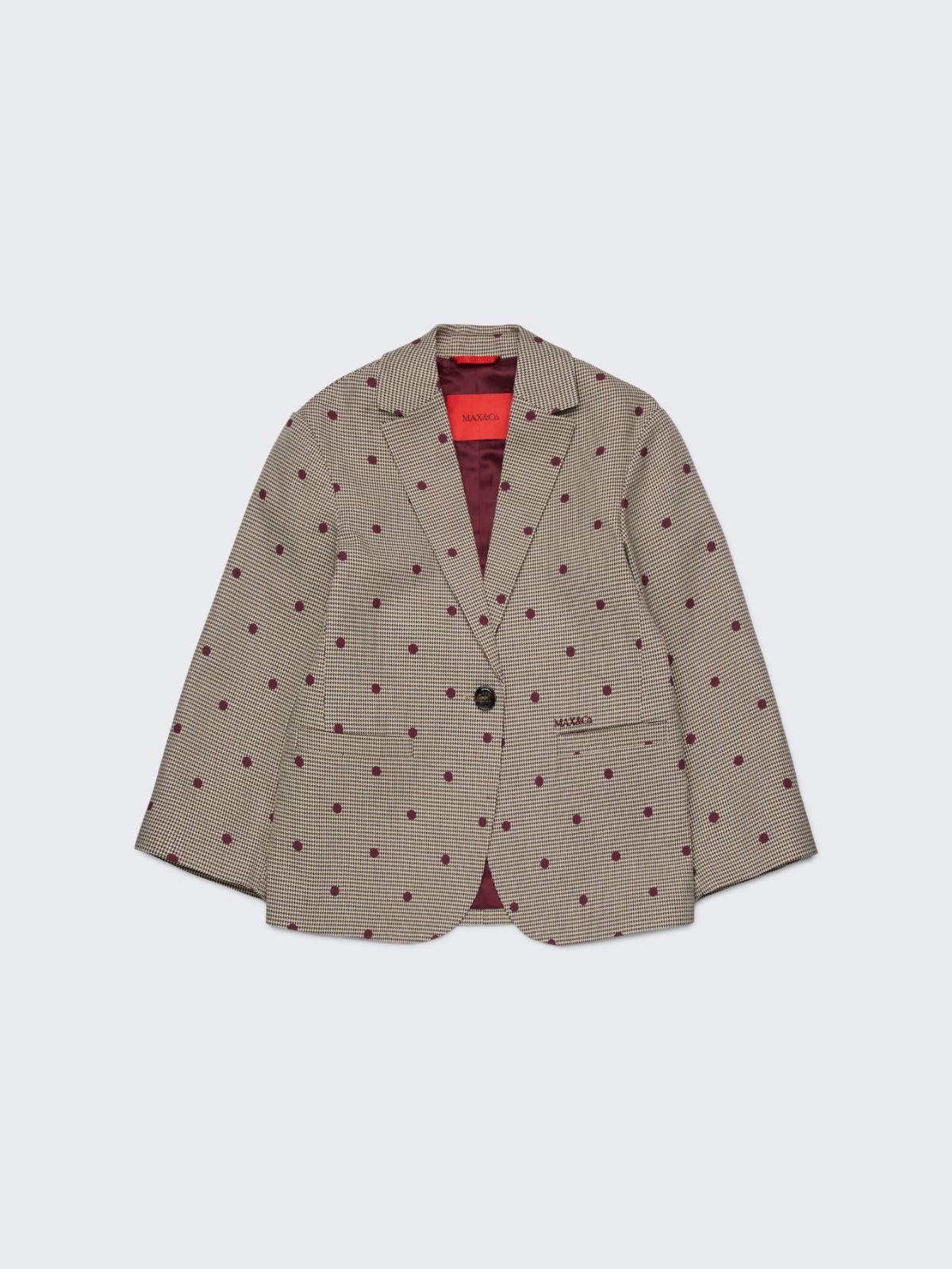 Veste blazer à pois pied-de-poule KID - BRUN - MAX&Co. - 3
