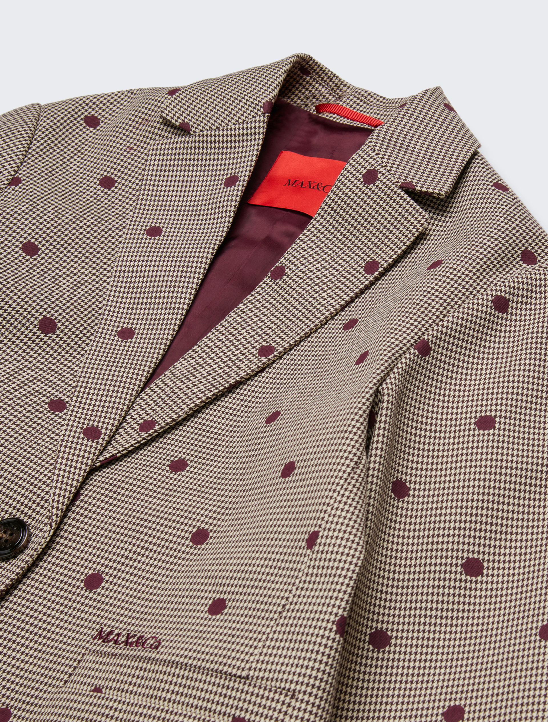 Veste blazer à pois pied-de-poule KID - BRUN - MAX&Co.