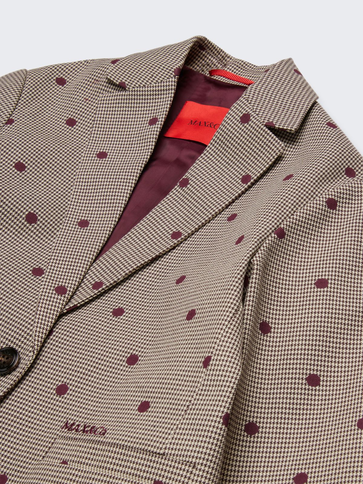 Veste blazer à pois pied-de-poule KID - BRUN - MAX&Co.