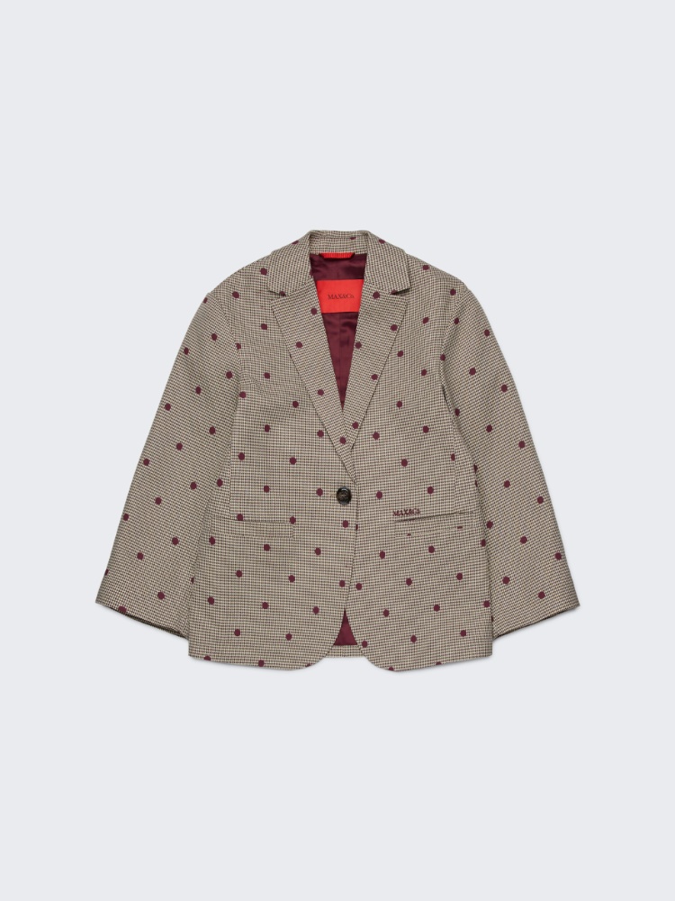 Veste blazer à pois pied-de-poule KID - BRUN - MAX&Co.