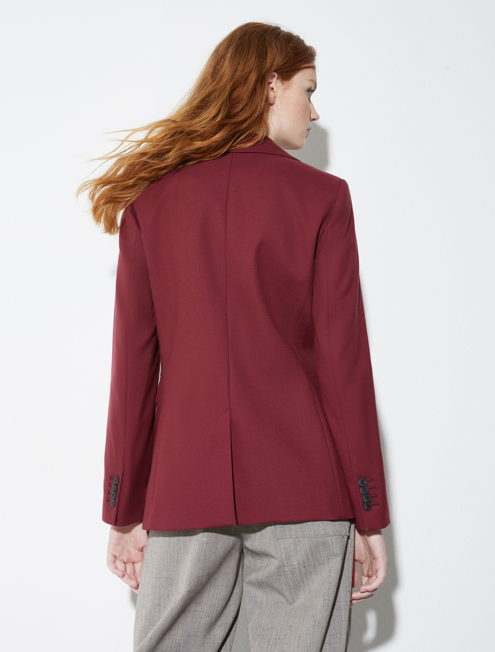 Pinstriped flannel blazer, bordeaux | MAX&Co. Pinstriped flannel blazer - BORDEAUX - MAX&Co. - 2