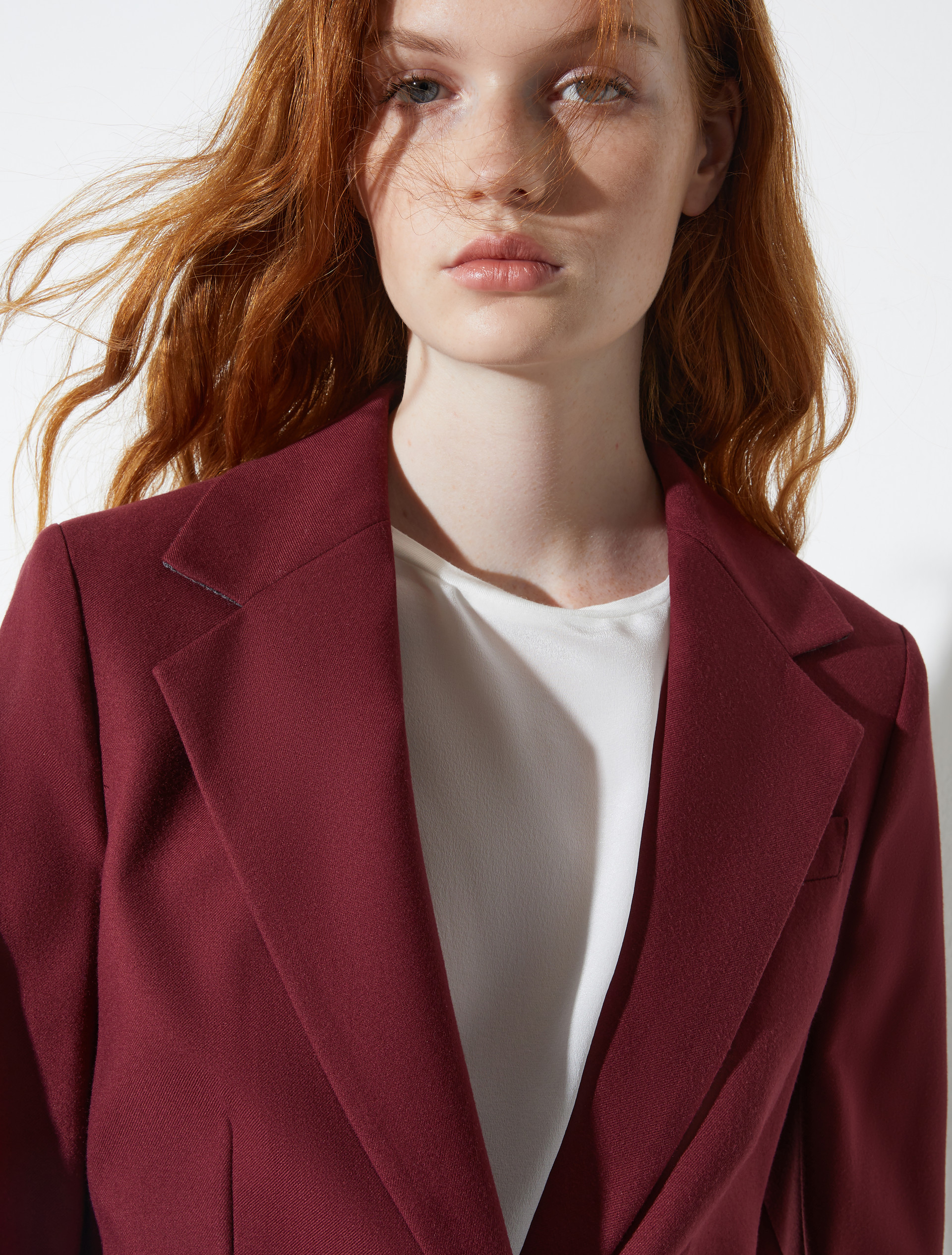 Pinstriped flannel blazer, bordeaux | MAX&Co. Pinstriped flannel blazer - BORDEAUX - MAX&Co. - 3