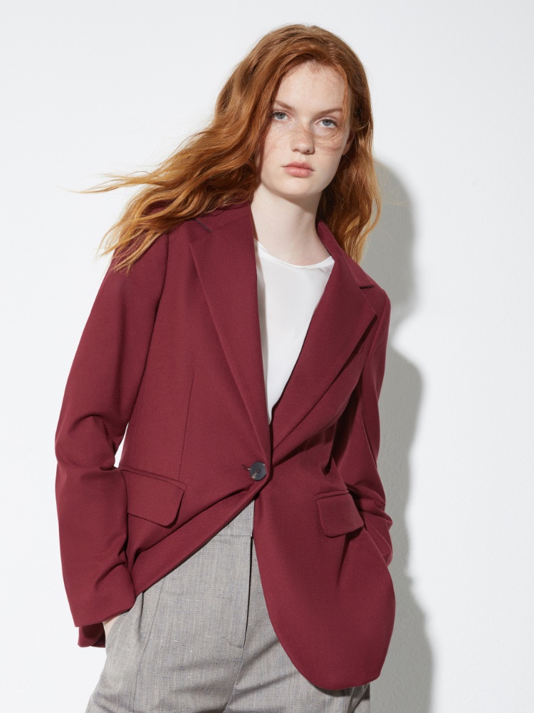 Pinstriped flannel blazer - BORDEAUX - MAX&Co.
