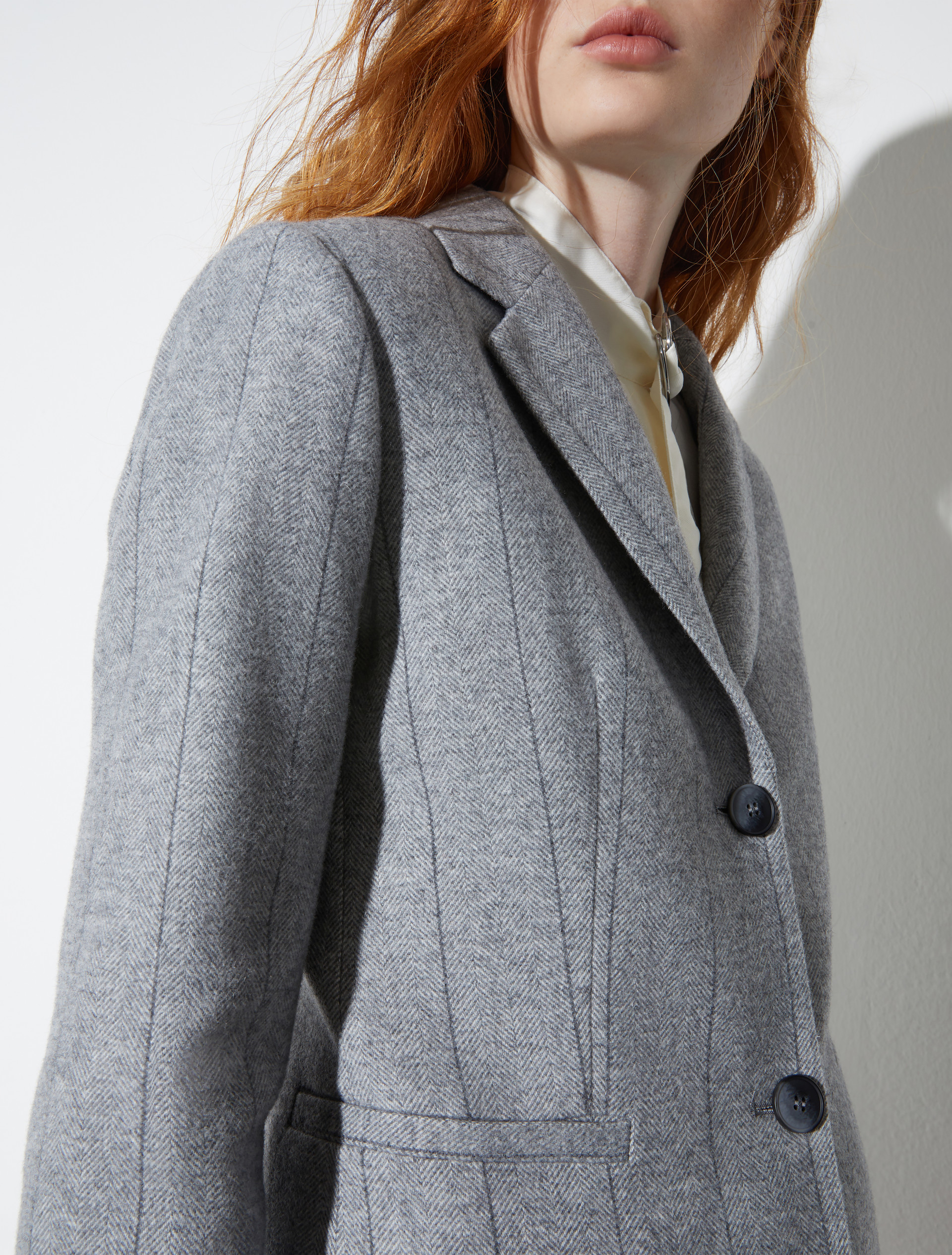 Slim-fit flannel blazer, grey | MAX&Co. Slim-fit flannel blazer - GREY - MAX&Co. - 3