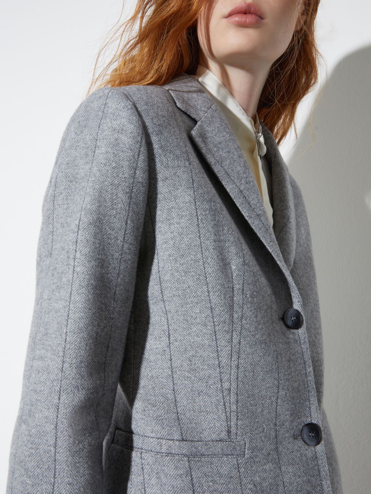 Slim-fit flannel blazer - GREY - MAX&Co. - 3