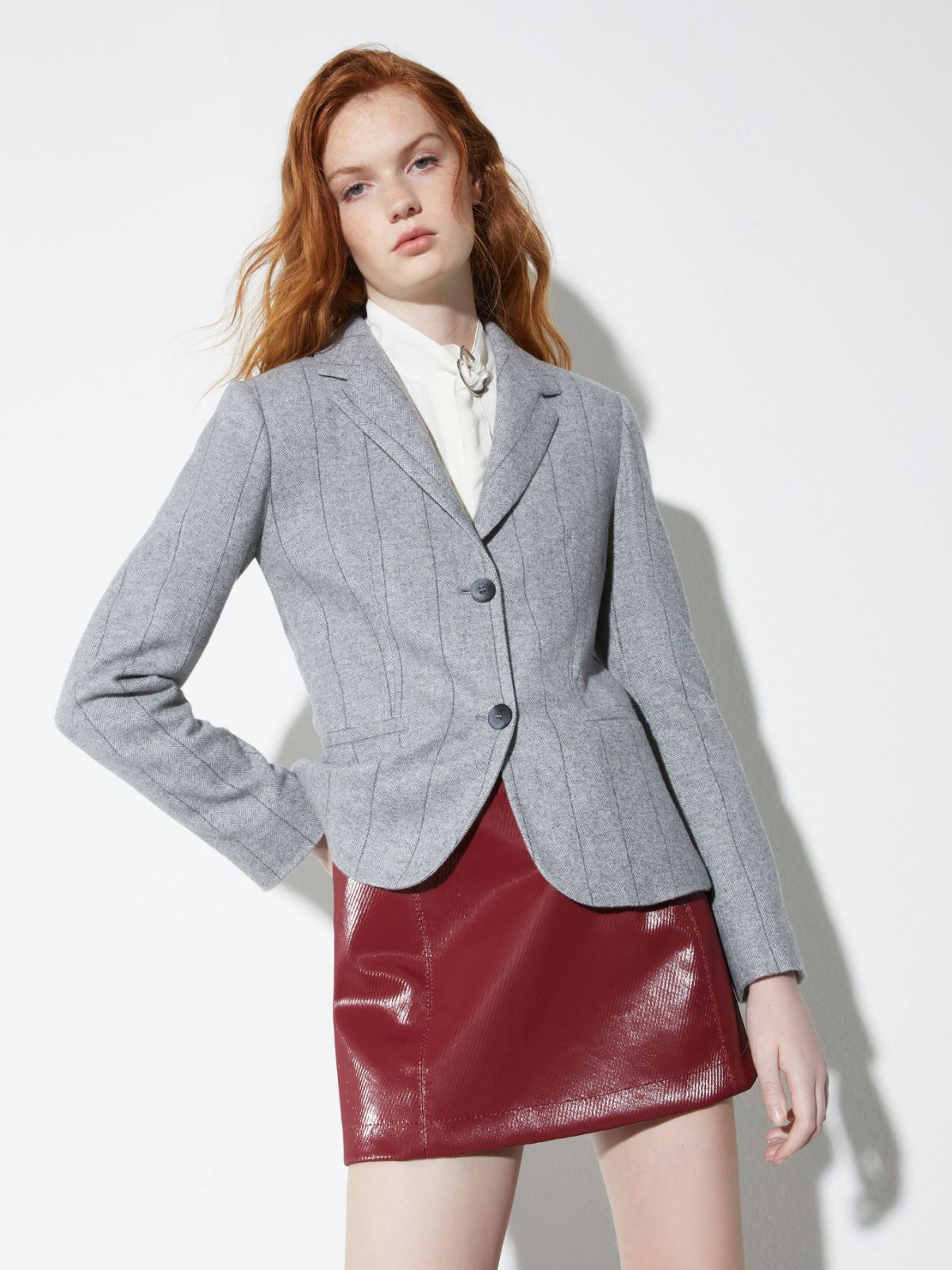 Slim-fit flannel blazer - GREY - MAX&Co.