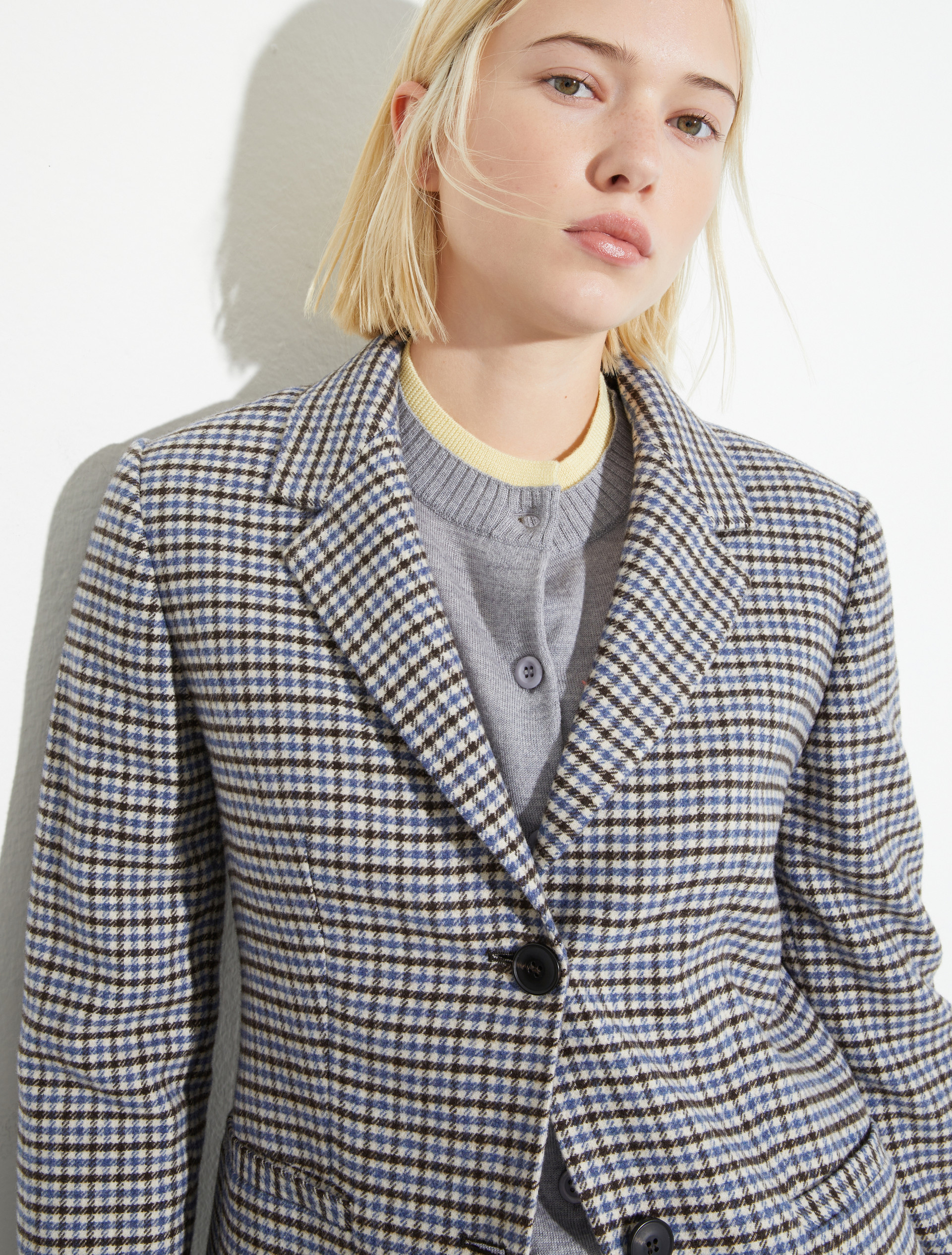 Slim-fit flannel blazer, brown | MAX&Co. Slim-fit flannel blazer - BROWN - MAX&Co. - 3