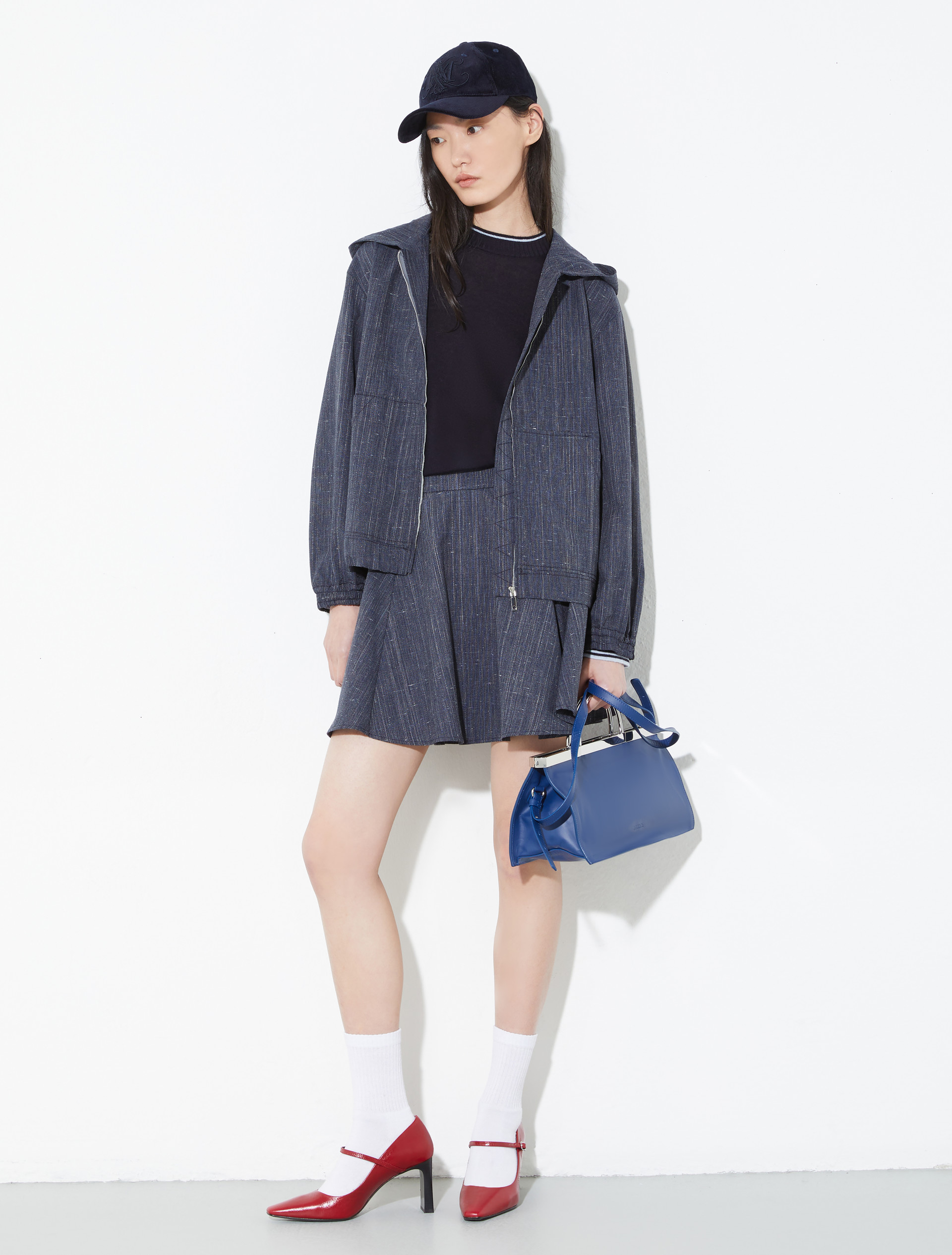 [アウロンツォ]  スラブ テクスチャー フーディー ジャケット - NAVY - MAX&Co. - 5