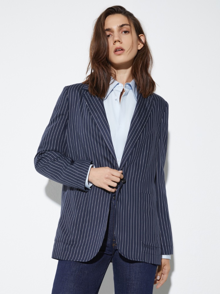 Pinstriped twill blazer - MAX&Co.