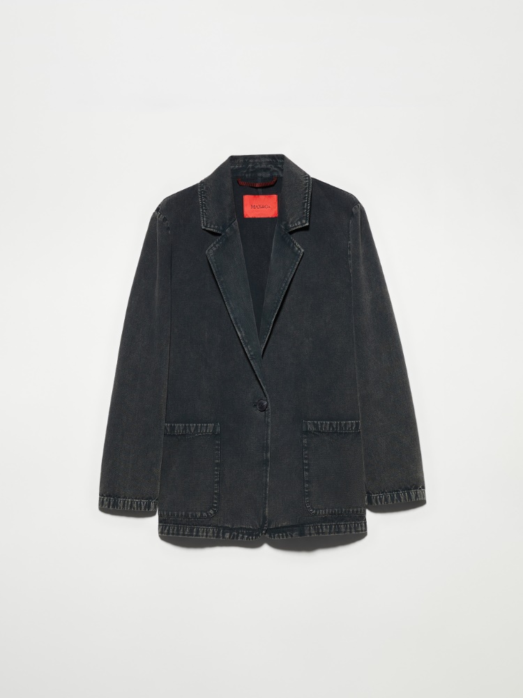 Relaxed twill blazer - BLACK - MAX&Co.