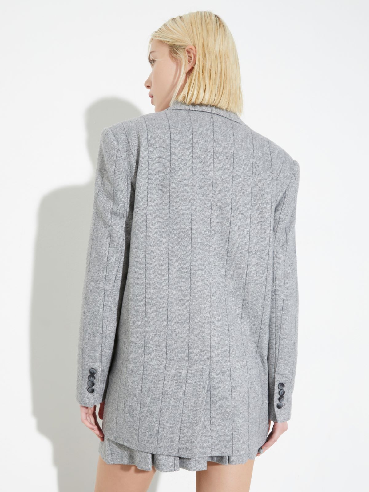Blazer doppiopetto in flanella - GRIGIO - MAX&Co. - 2