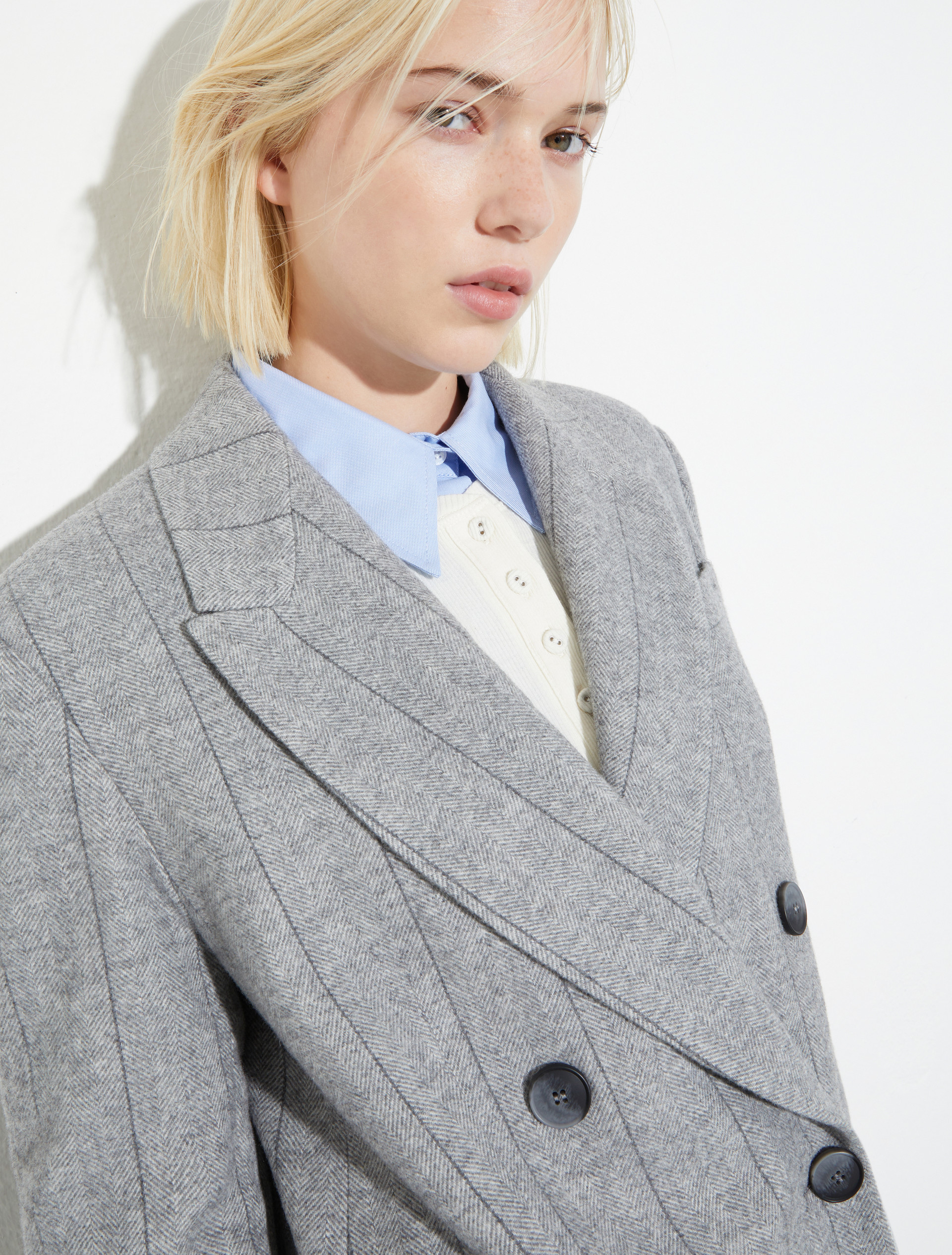 Blazer doppiopetto in flanella, grigio | MAX&Co. Blazer doppiopetto in flanella - GRIGIO - MAX&Co. - 3