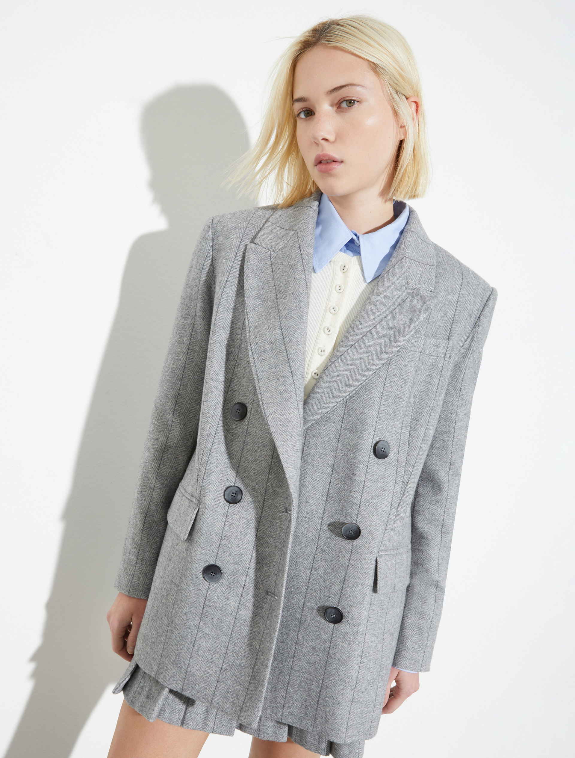 Blazer doppiopetto in flanella, grigio | MAX&Co. Blazer doppiopetto in flanella - GRIGIO - MAX&Co.
