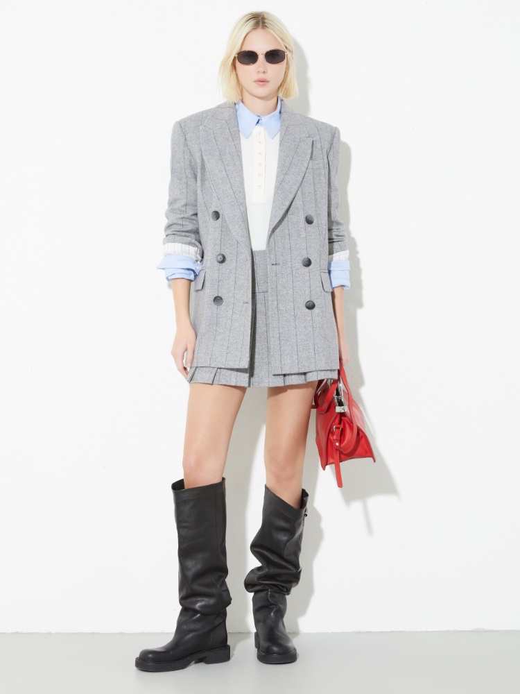 Double-breasted flannel blazer - MAX&Co. - 4